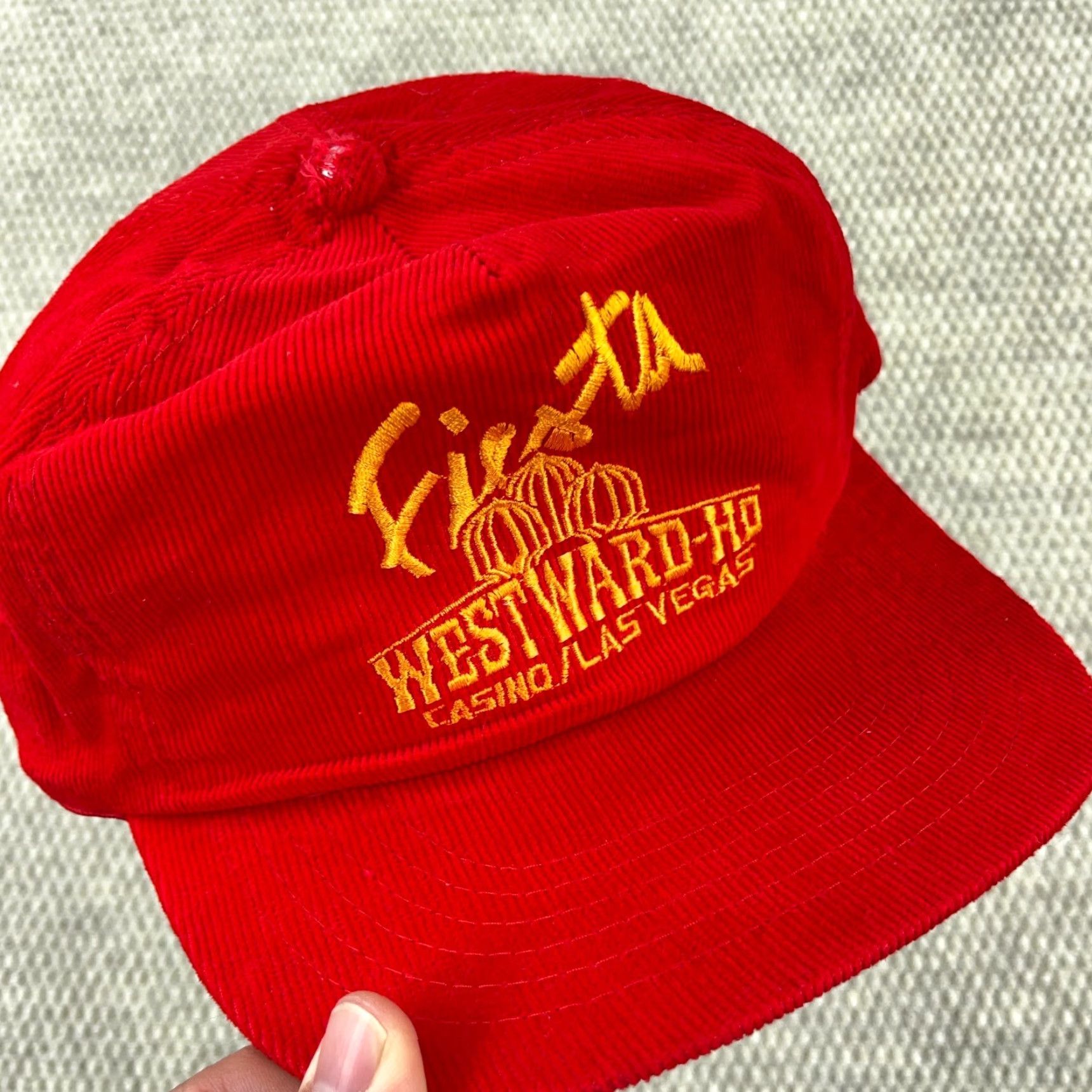 Vintage VINTAGE Las Vegas Casino Hat Cap Snapback Corduroy Trucker 90s Red Adult Men Size ONE SIZE - 5 Thumbnail