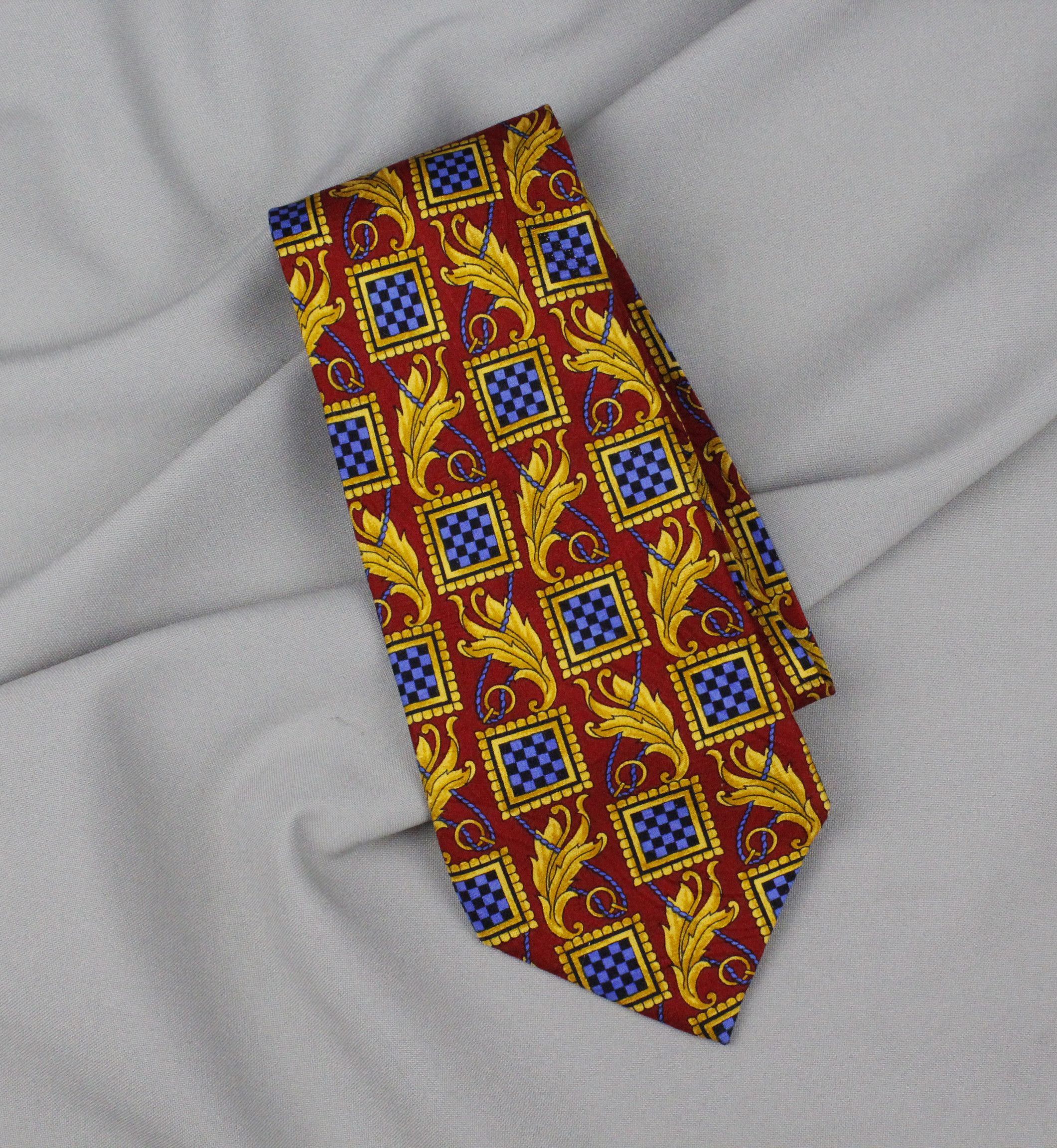 Versace × Versace Jeans Couture Vintage Gianni Versace Golden Baroque Pattern Silk Tie Size ONE SIZE - 1 Thumbnail