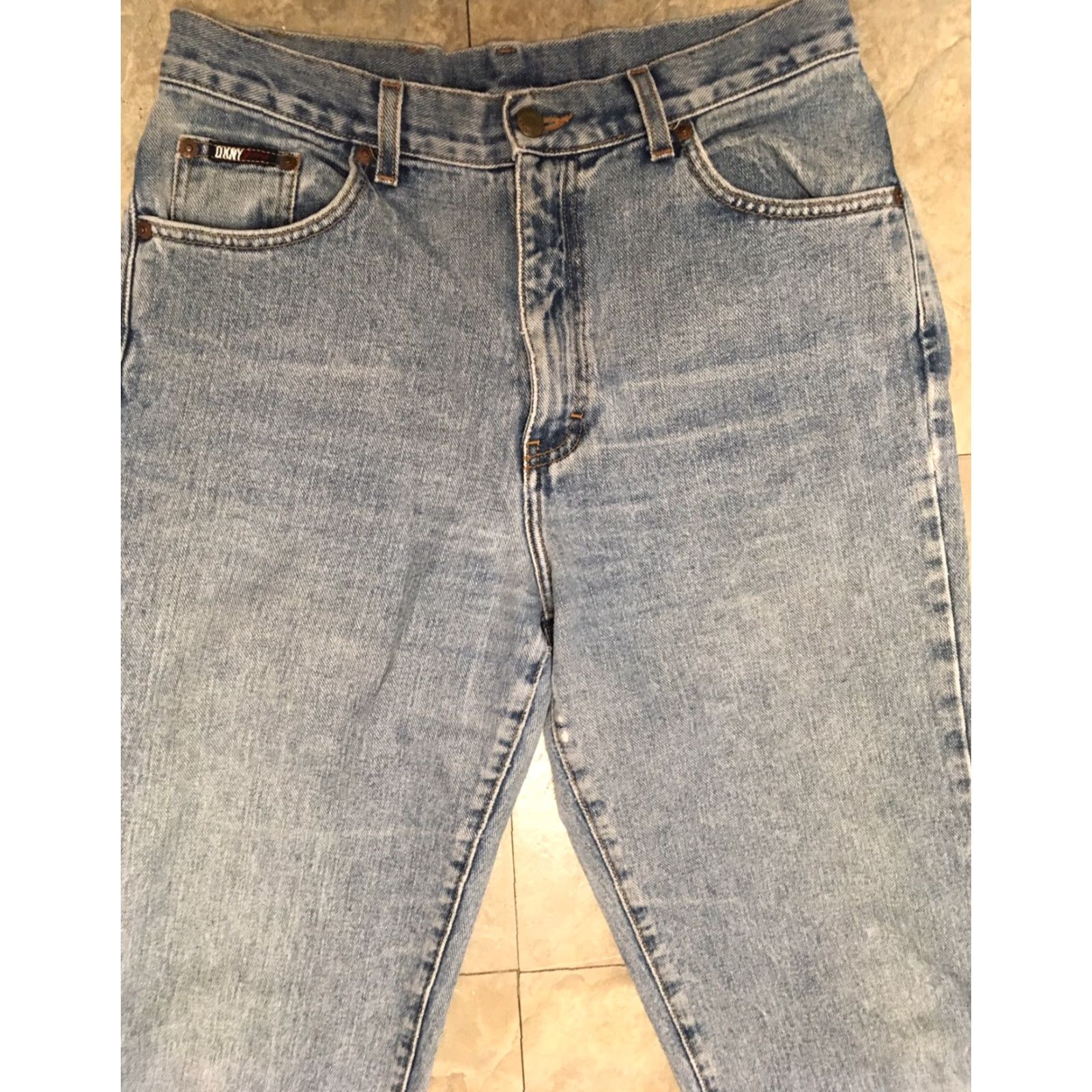 DKNY VINTAGE DKNY Jeans Tapered Leg 90s Mom Jeans Made In USA Sz 10 32 in Waist Blue Denim Jeans Mens Size 32" / US 10 / IT 46 - 7 Thumbnail