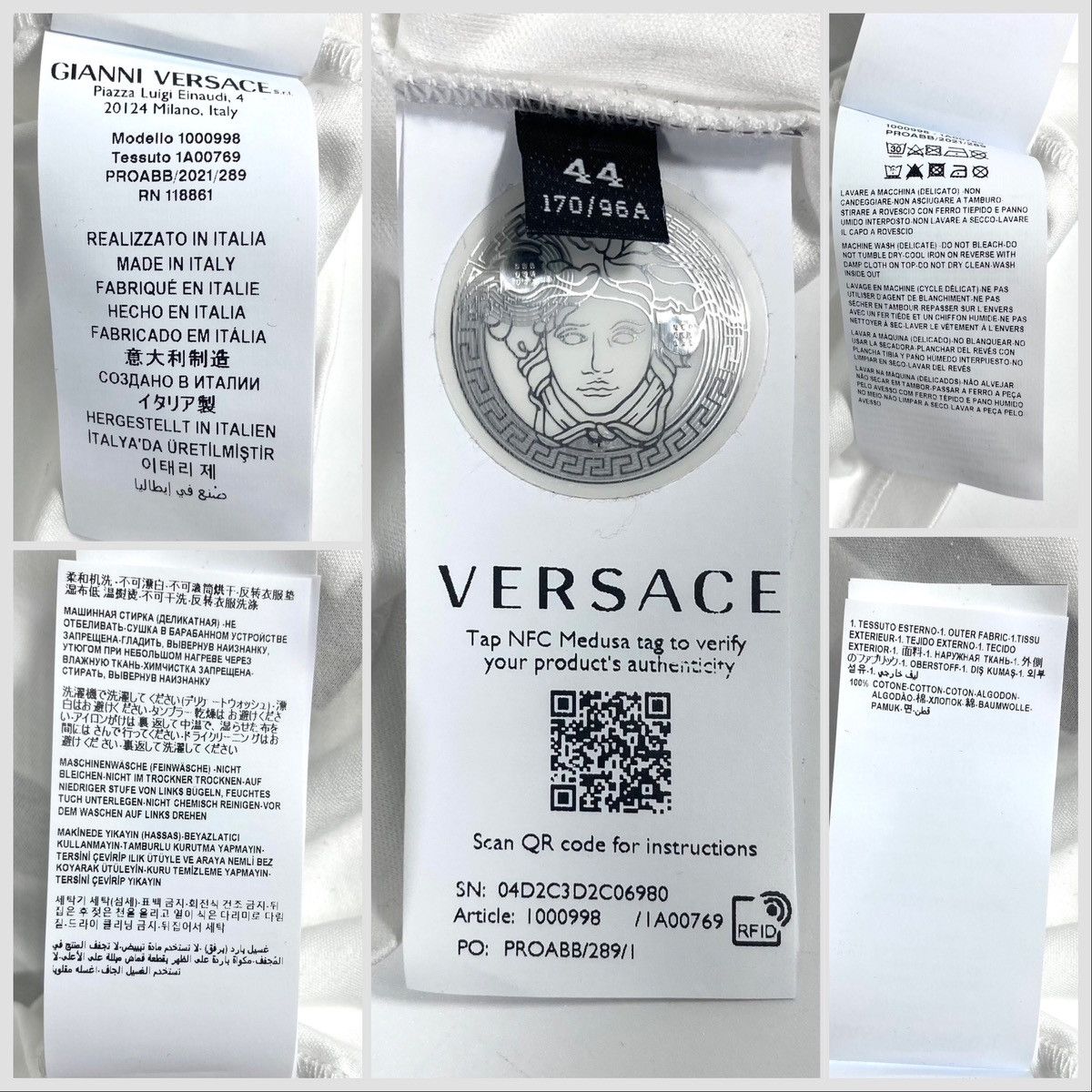 Versace Logo Cotton Women Graphic Tank White Size 44 NEW
