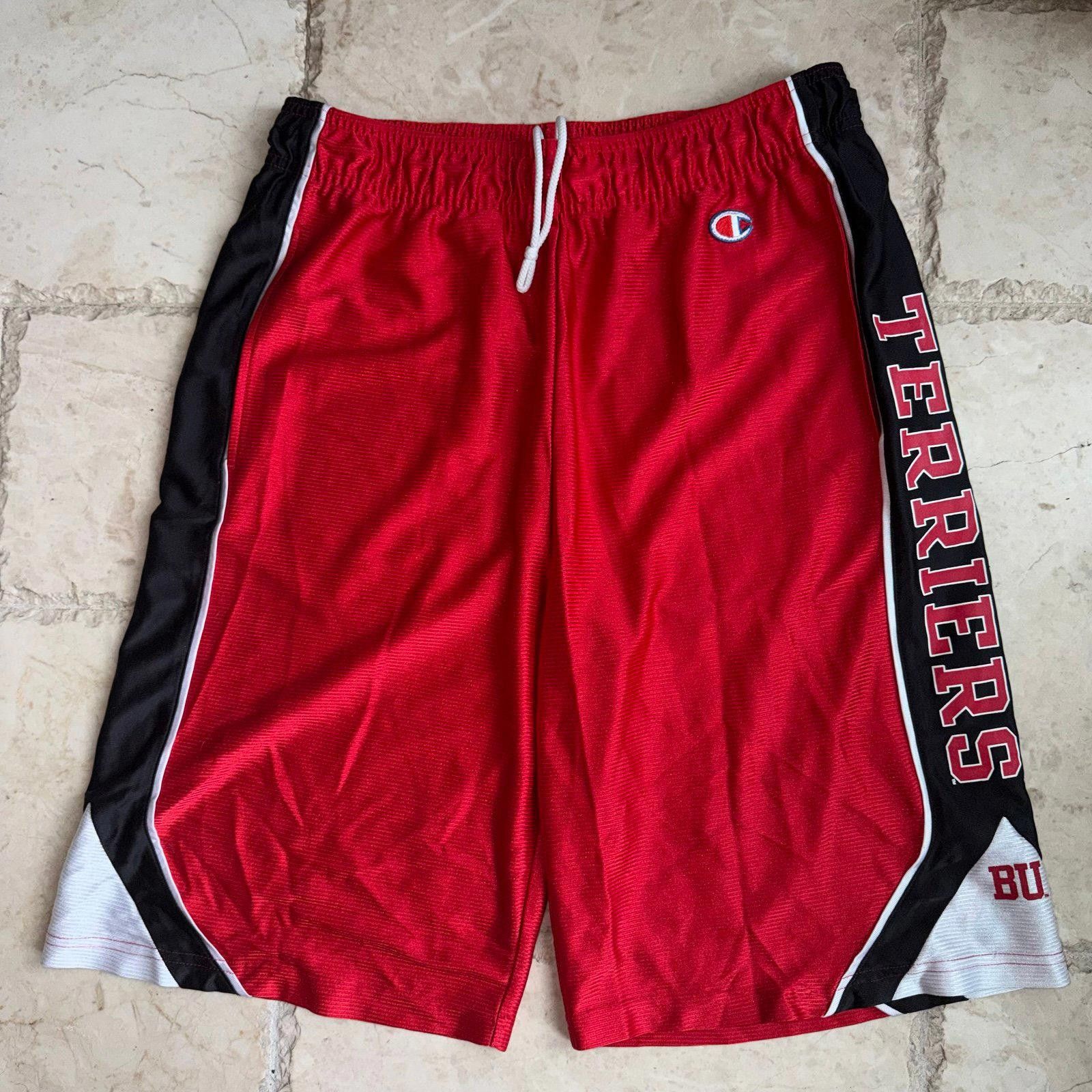 Champion Champion BU Terriers Shimmer Dazzle Red Hoop Shorts Mens MD Size US 32 / EU 48 - 1 Thumbnail