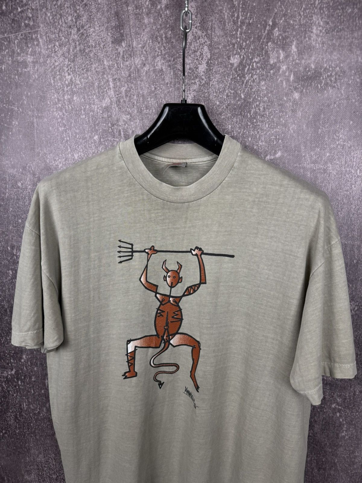 Other Vintage cesar manrique devil el Diablo art t shirt tee Size US XL / EU 56 / 4 - 5 Thumbnail