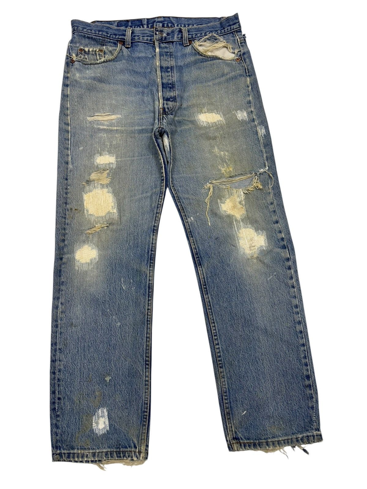 Kapital Vintage Levis 501 USA Distressed Denim Jeans Button 520 Size US 34 / EU 50 - 3 Thumbnail