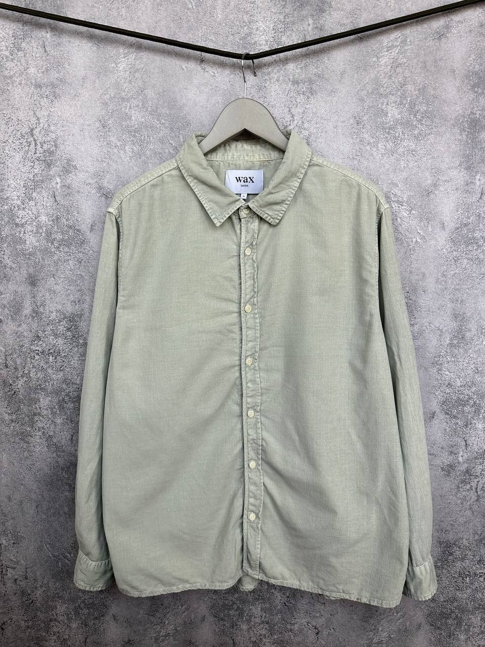 Wax London Wax London Button Shirt Textured Ribbed Sage Green LS Size US XL / EU 56 / 4 - 1 Thumbnail
