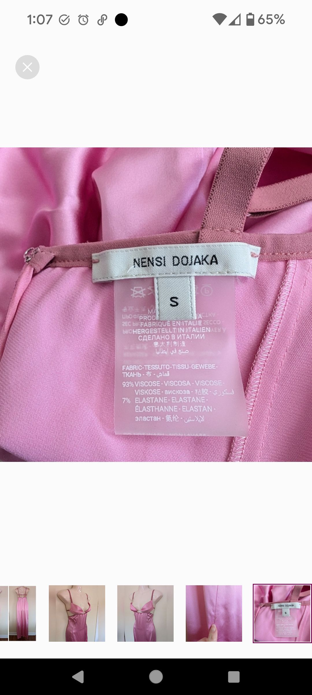 Nensi Dojaka Nensi Dojaka Double Petal Satin Maxi Dress Pink Small Size S / US 4 / IT 40 - 9 Thumbnail
