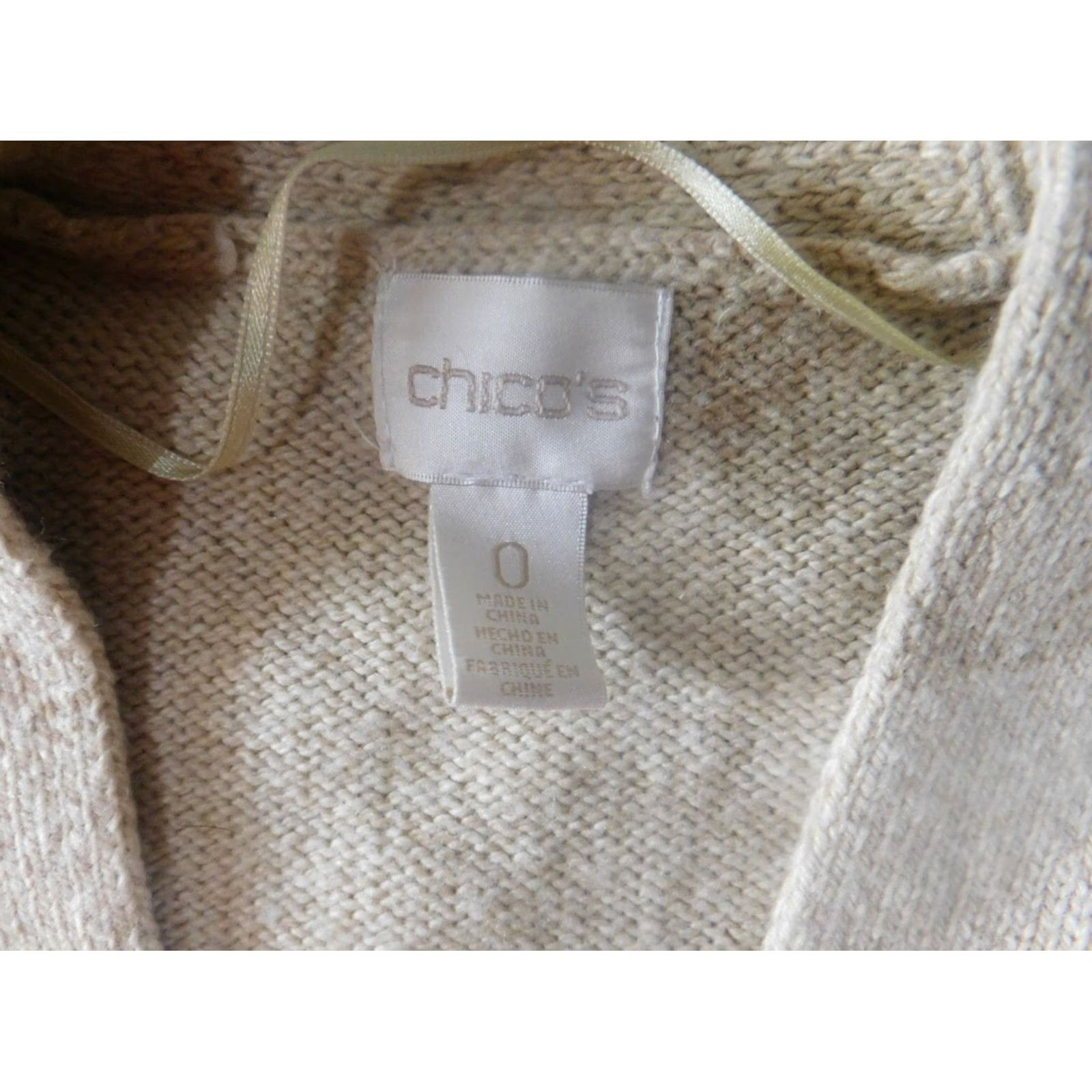 Vintage Chicos Sweater Cardigan Beige Wool Button Mock Neck Long Sleeve Regular Size 0 Womens Designer Vintage? No (adjusted) Size XS / US 0-2 / IT 36-38 - 5 Thumbnail
