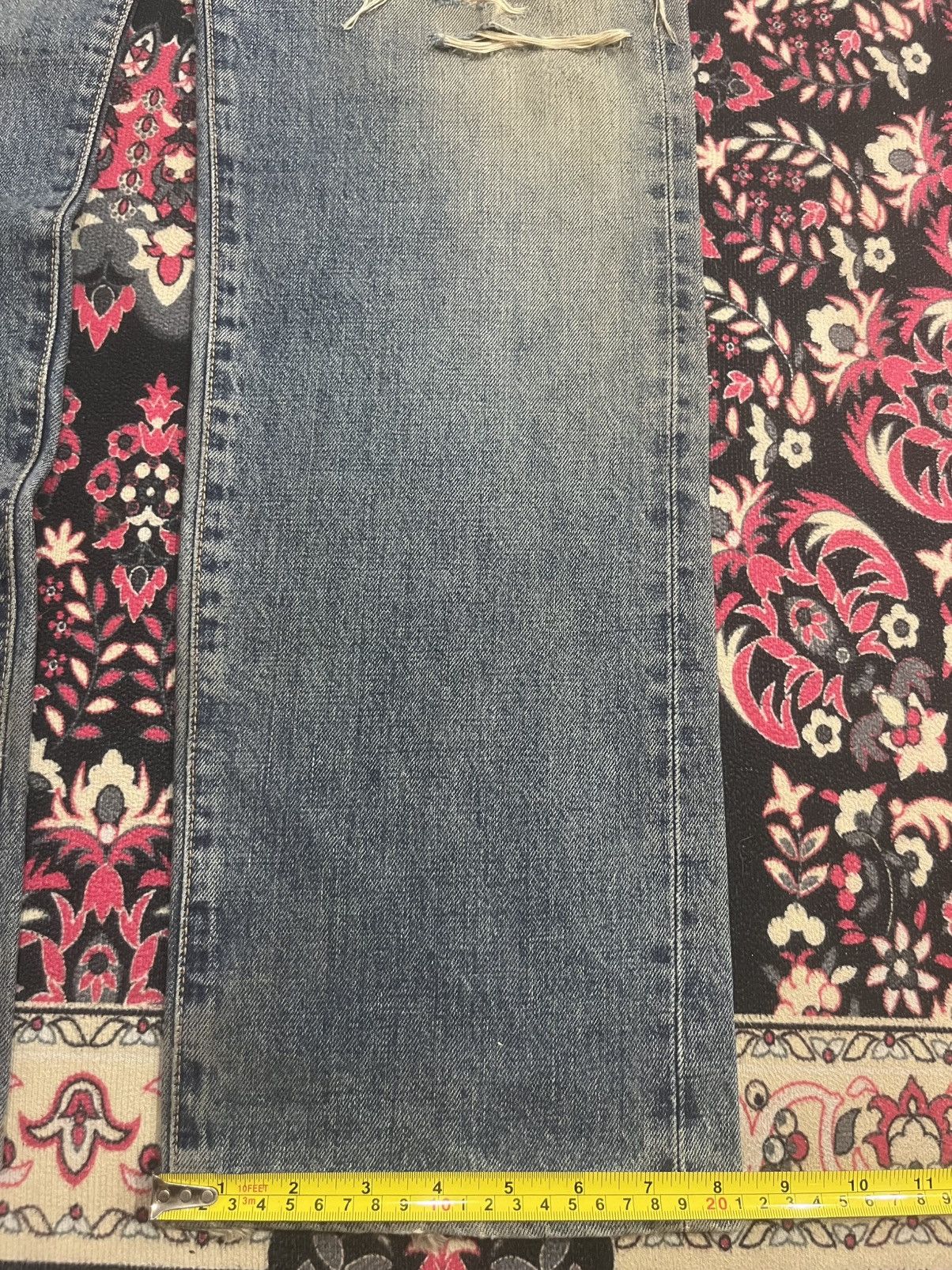 No Faith Studios Edwin 505XX Blue Faded Washed Distressed Selvedge Jeans Size US 29 - 18 Thumbnail