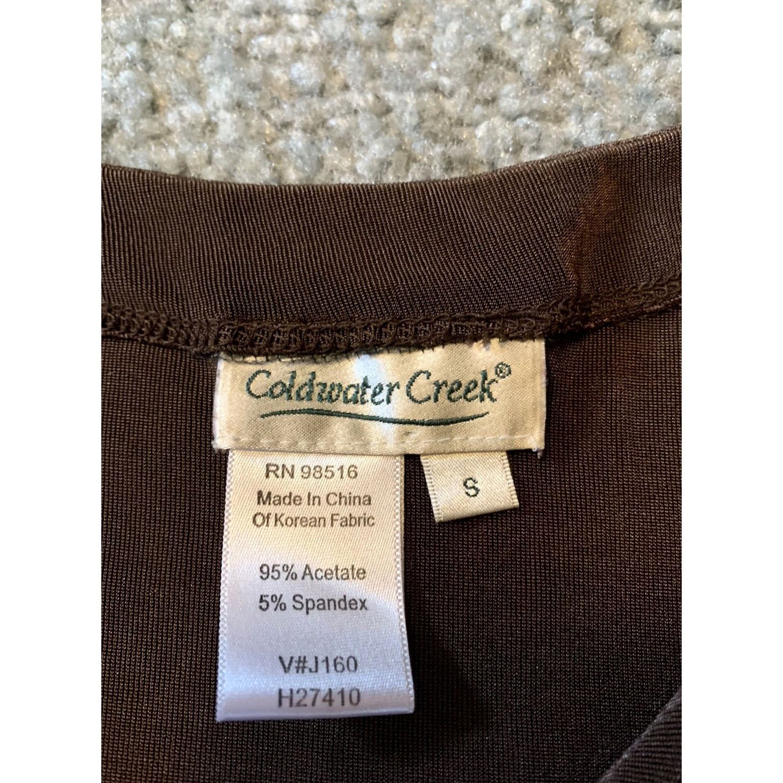 Coldwater Creek VINTAGE Coldwater Creek Tank Womens 8 Brown Embroidered Sleeveless V-Neck Boho Slinky Flowy Size M / US 6-8 / IT 42-44 - 4 Thumbnail