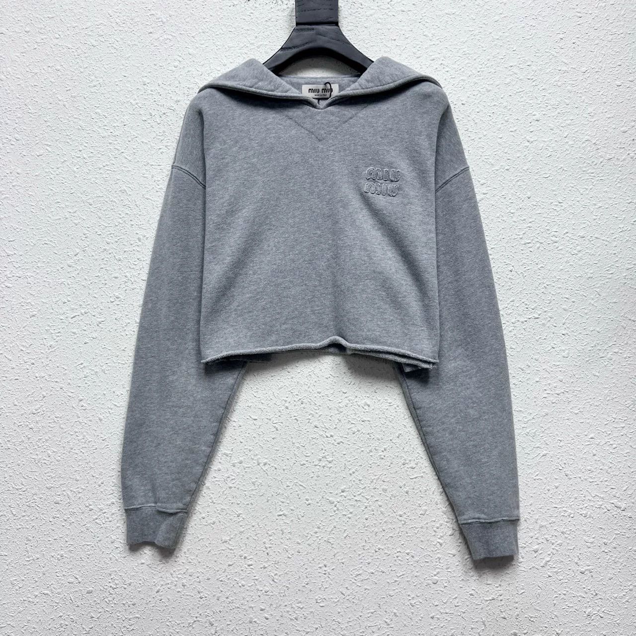 gray cropped sailor hoodie sweatshirt