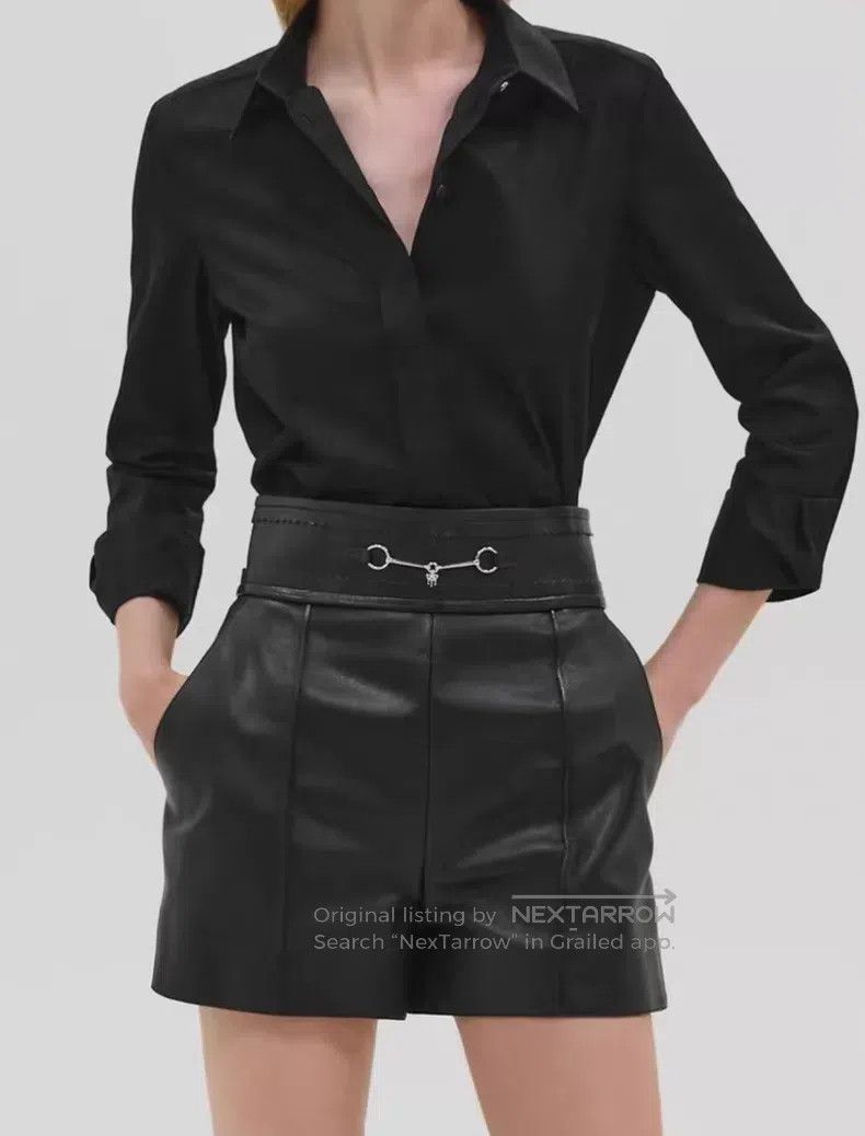 Hermes Hermes Black Sheepskin Waist Ring Short Pants Skirt Size 24" / US 00 / IT 34 - 7 Thumbnail