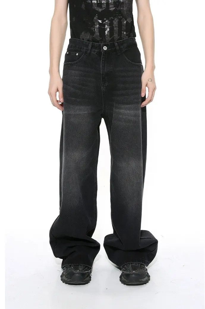 Japanese Brand × Jean Vintage high street distressed wide-leg jeans Size US 32 / EU 48 - 2 Thumbnail