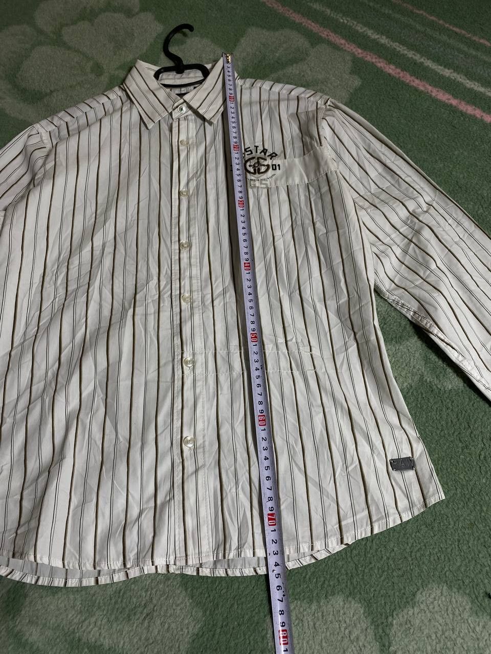G-Star × Vintage G-STAR RAW VINTAGE Y2K BIG LOGO STRIPED BUTTON UP SHIRT Size US L / EU 52-54 / 3 - 6 Thumbnail