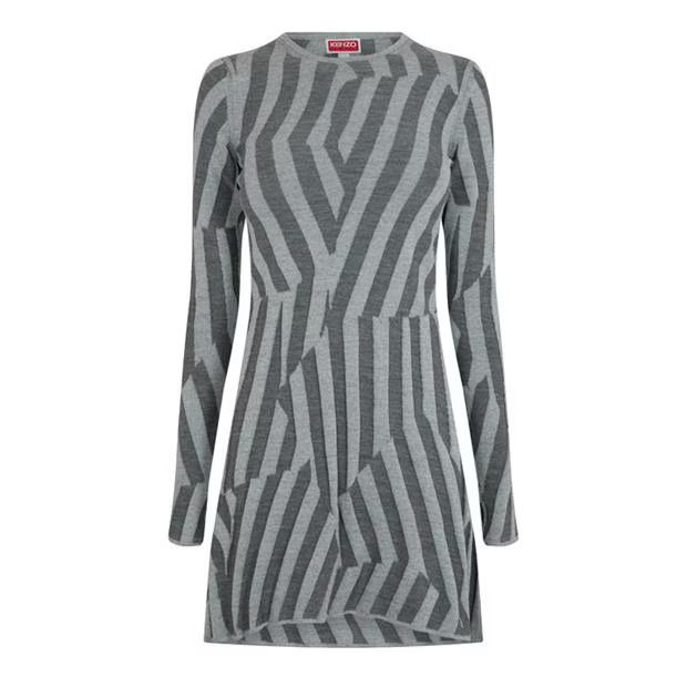 Kenzo o1g2r1mq1024 Mini Dress in Grey Size M / US 6-8 / IT 42-44 - 1 Thumbnail