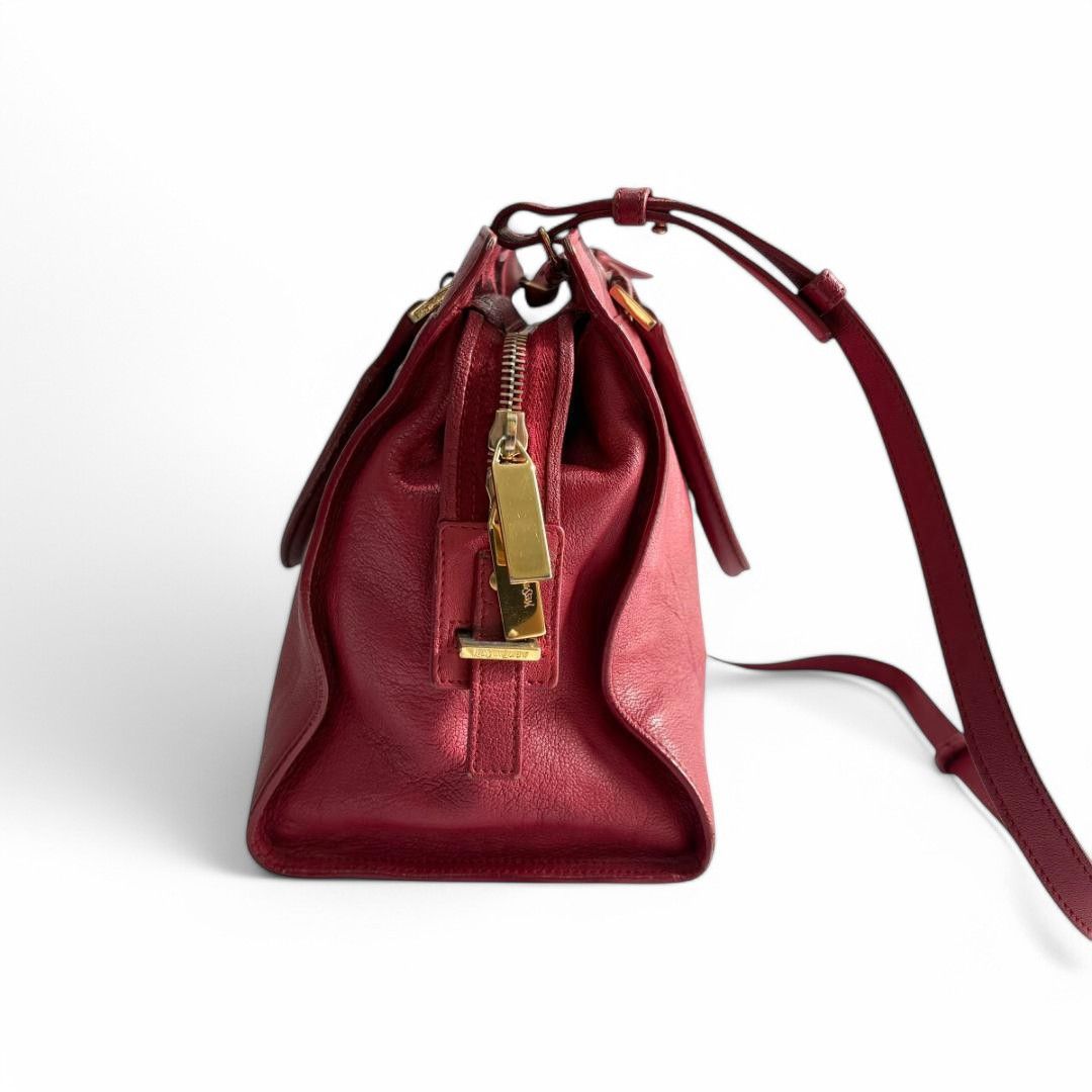 Yves Saint Laurent Yves Saint Laurent - Cabas Chic Handbag YSL Shoulder Bag Red Size ONE SIZE - 7 Thumbnail