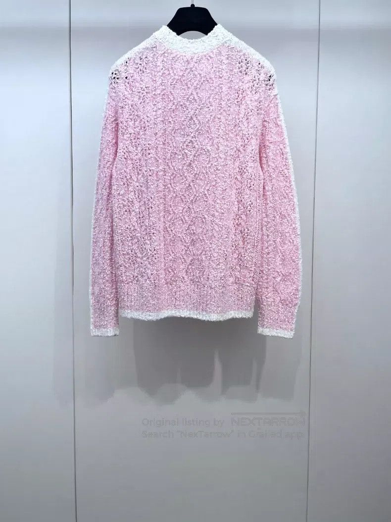 Chanel Chanel 24P pink and white diamond checkered hollow knitwea Size XS / US 0-2 / IT 36-38 - 2 Thumbnail