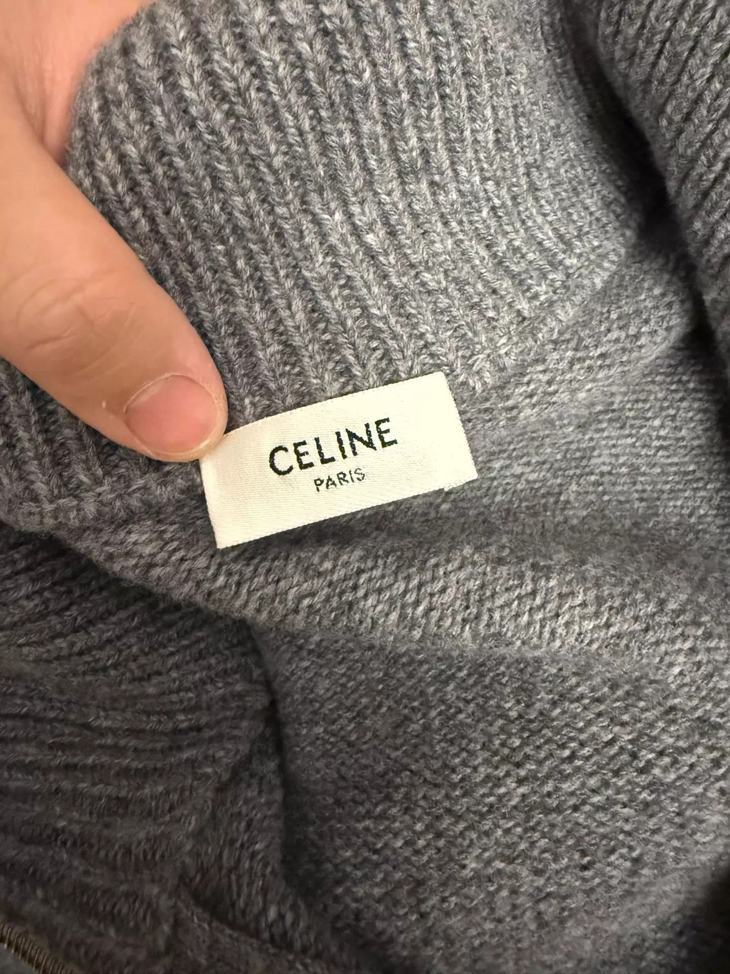 Celine CELINE Wool-Cashmere Stand-Collar Zip-Up Sweater L (New) Size L / US 10 / IT 46 - 6 Thumbnail
