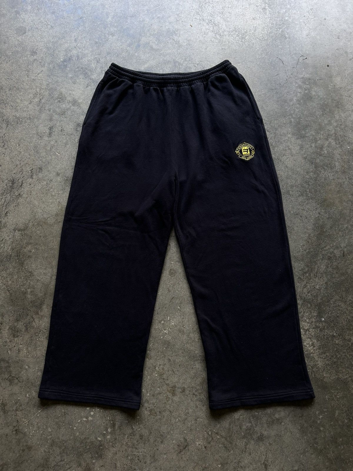 image of Balenciaga Crest Sweatpants in Black, Men's (Size 34)