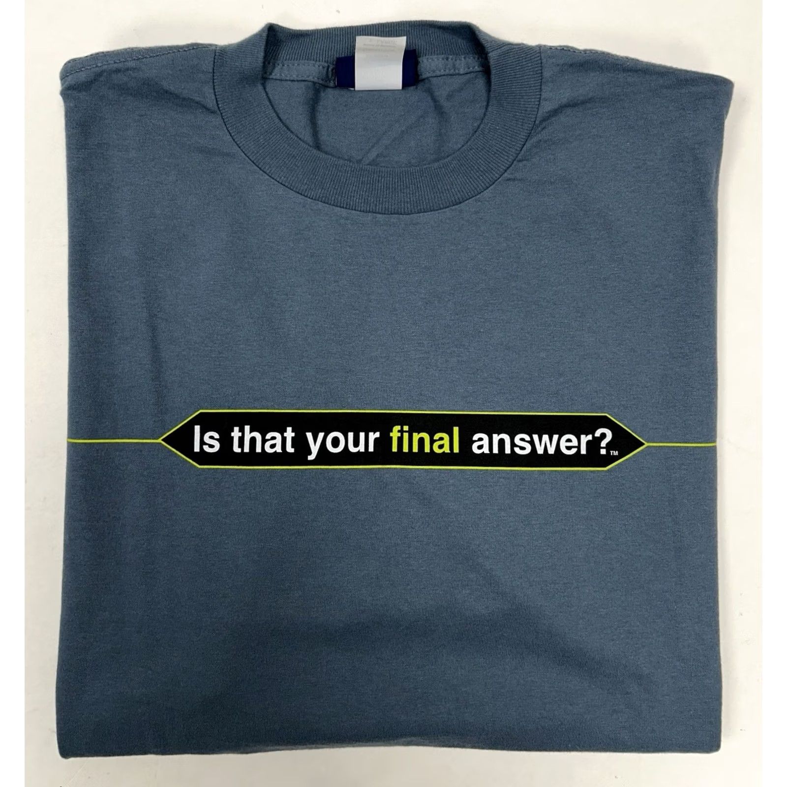 Vintage VINTAGE Who Wants To Be A Millionaire T-Shirt Regis Philbin Adult XL Blue 90s Game Show TV Show Promo Tee Mens Size US XL / EU 56 / 4 - 2 Thumbnail