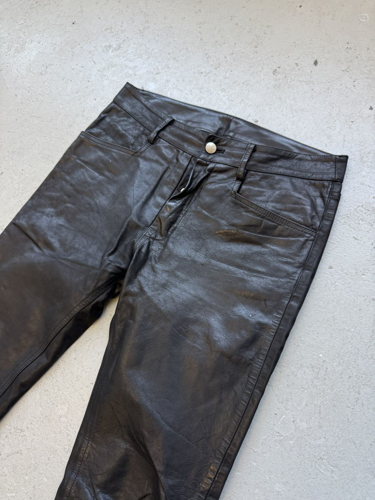 Rick Owens Rick Owens FW22 Strobe Leather Bottoms Size US 30 / EU 46 - 2 Thumbnail
