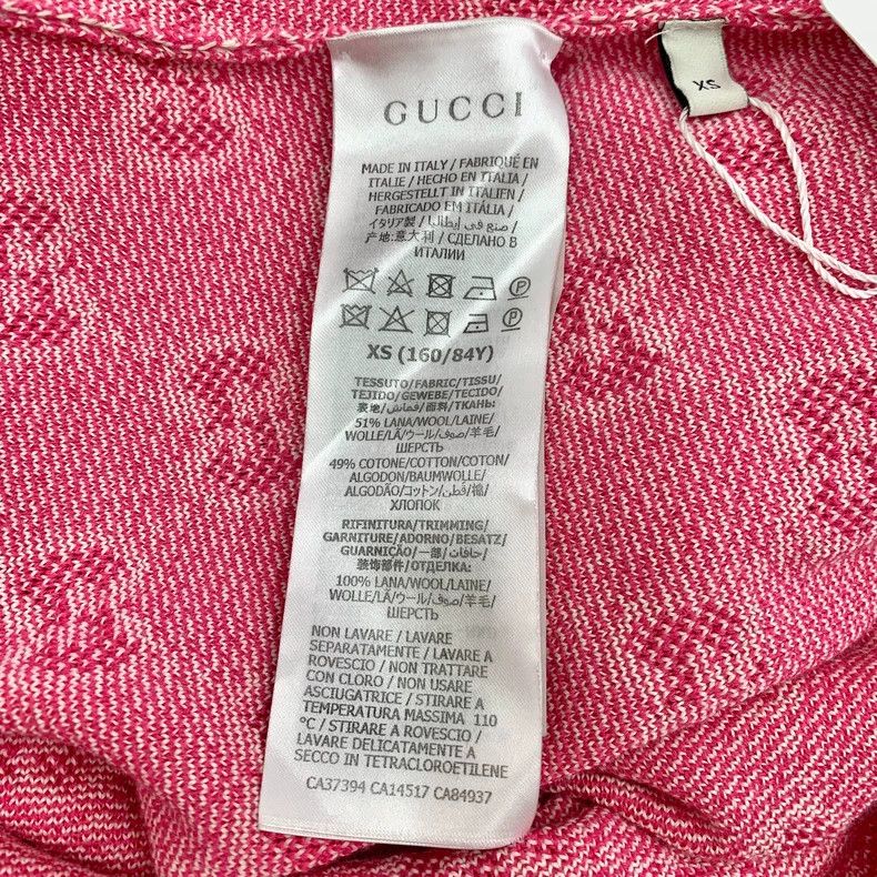 Gucci Gucci Pink logo jacquart full printed wool round neck shor Size XS / US 0-2 / IT 36-38 - 6 Thumbnail
