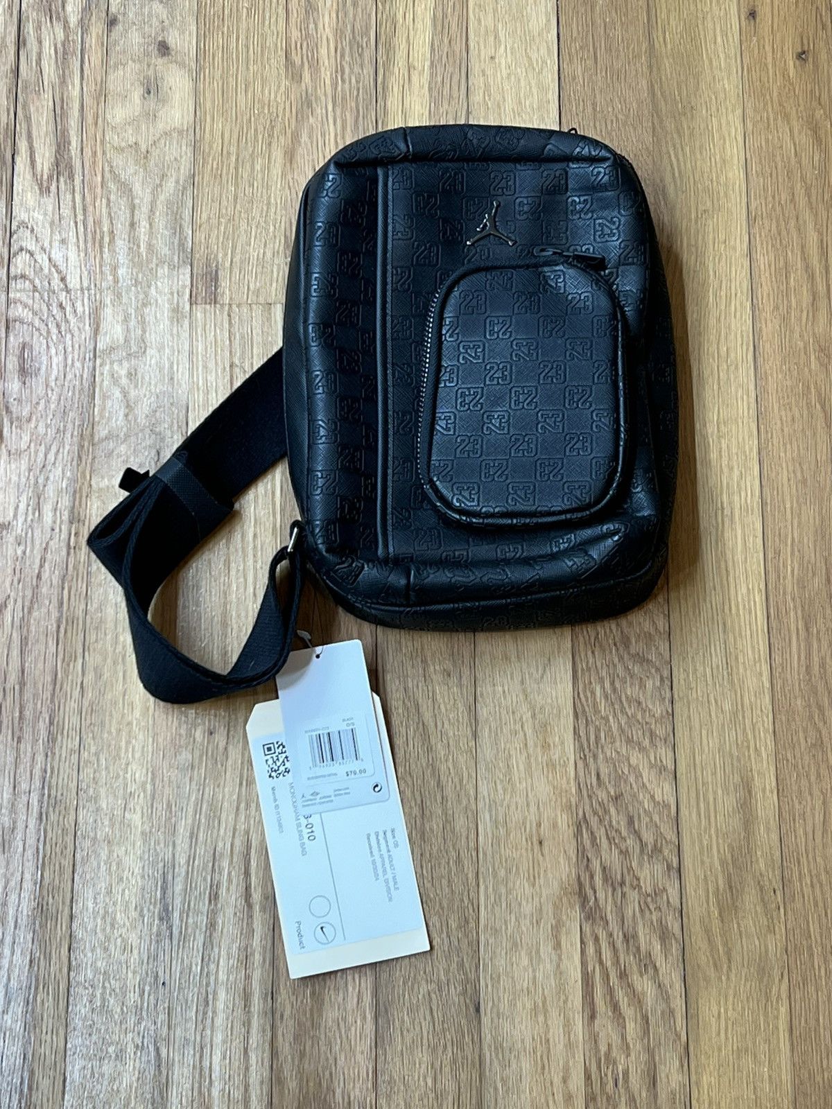 Jordan Brand Jordan Nike Monogram Logo Unisex Black Sling Crossbody Bag Size ONE SIZE - 7 Thumbnail