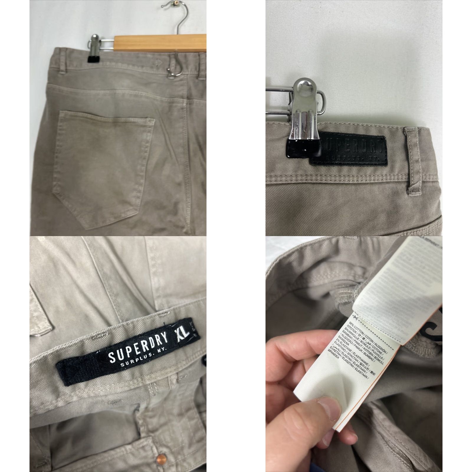 Superdry Superdry Surplus Shorts XL Regular Mens Beige Cotton 38x11 Chino Size US 36 / EU 52 - 9 Thumbnail
