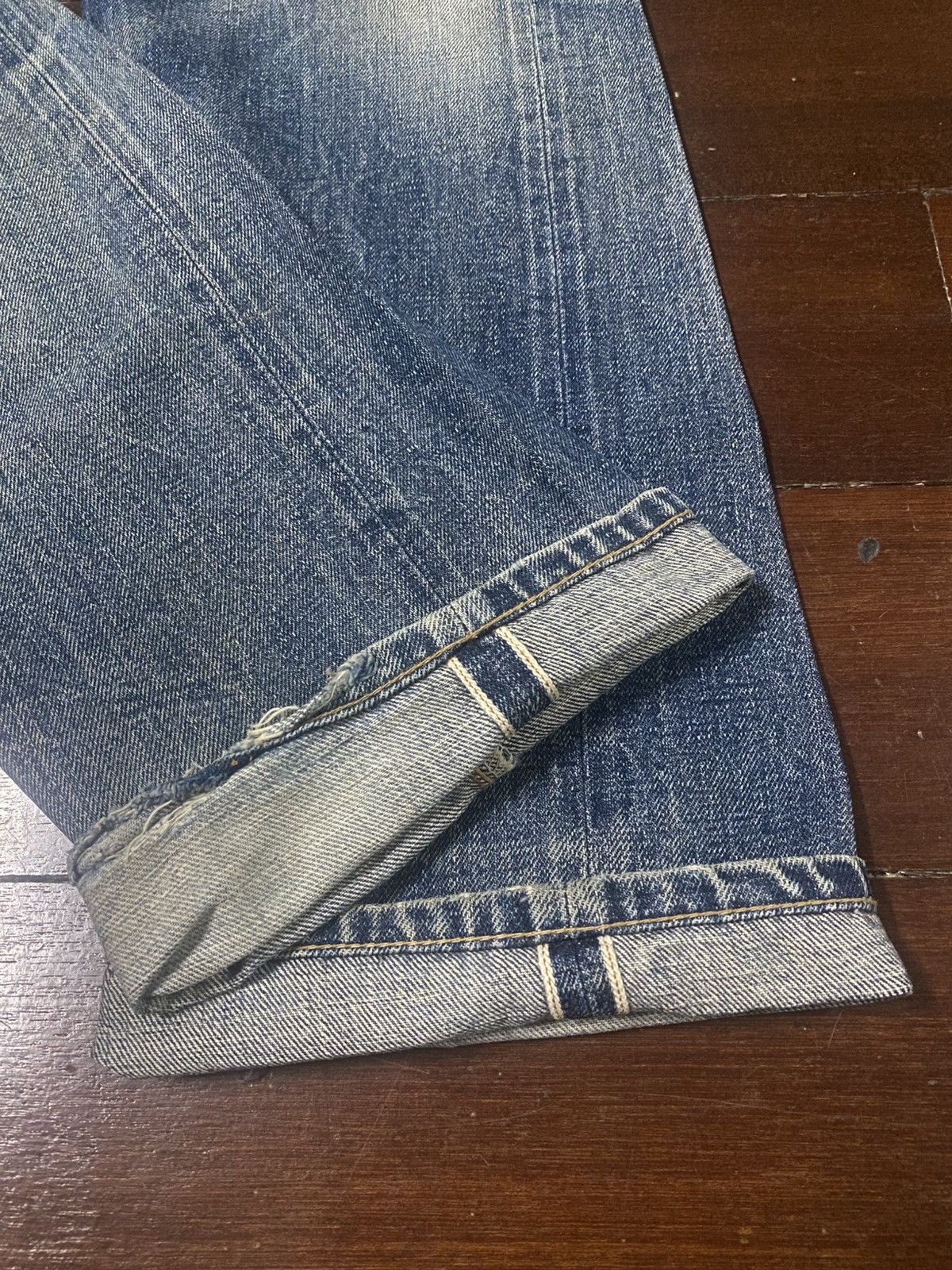 Denime Rare vintage 90s Denime Japan Distressed mud wash Selvedge Size US 30 / EU 46 - 10 Thumbnail