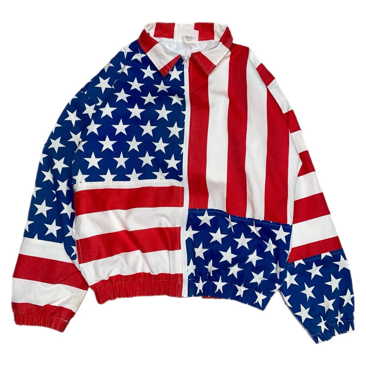 Vintage Vintage American Flag Zip Up Lined Bomber Jacket Size US M / EU 48-50 / 2 - 1 Thumbnail