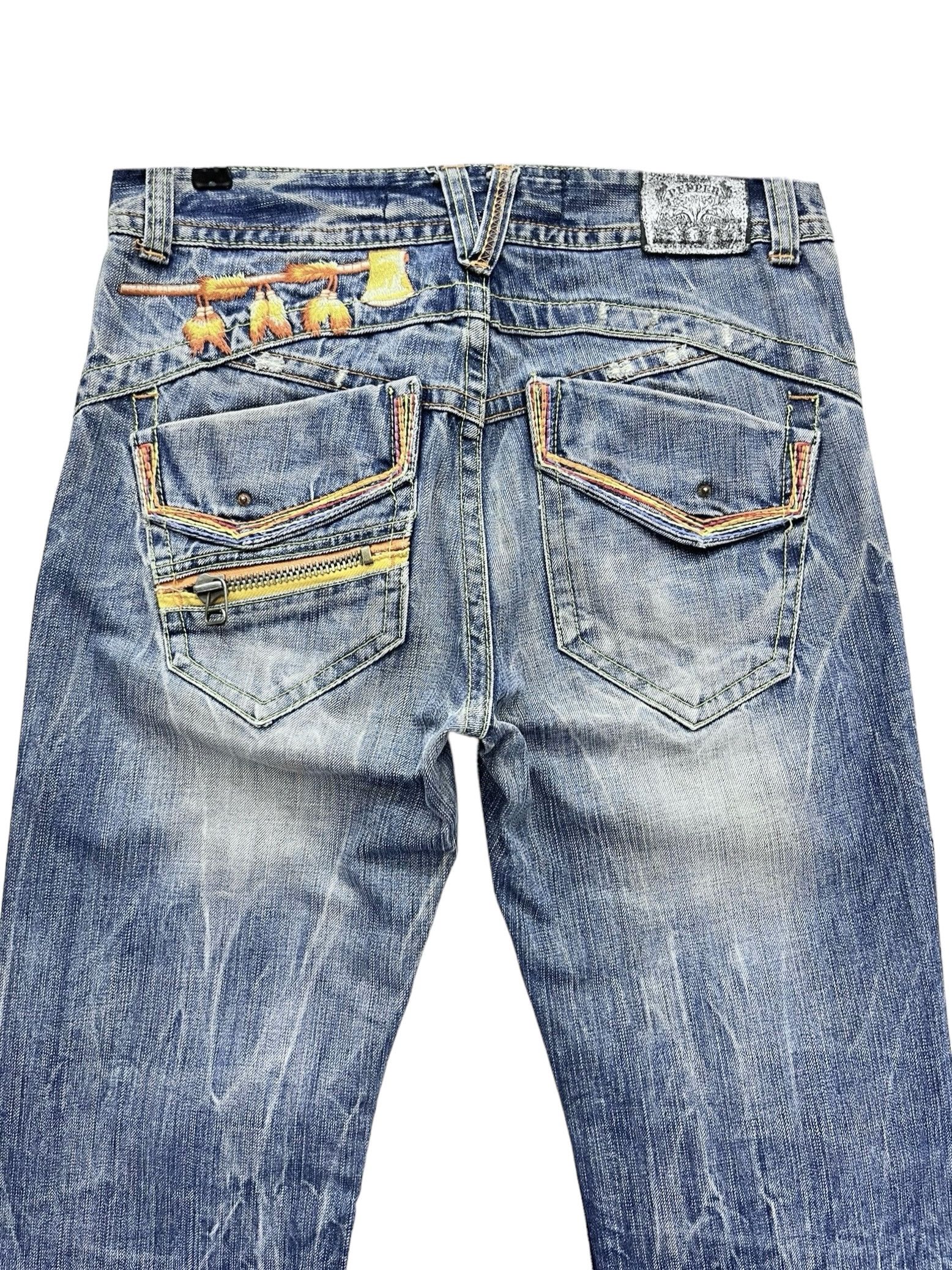 Le Grande Bleu (L.G.B.) RED PEPPER x OZZFIRST Embroidery Navajo Tomahawk Flare Denim Size US 30 / EU 46 - 2 Thumbnail
