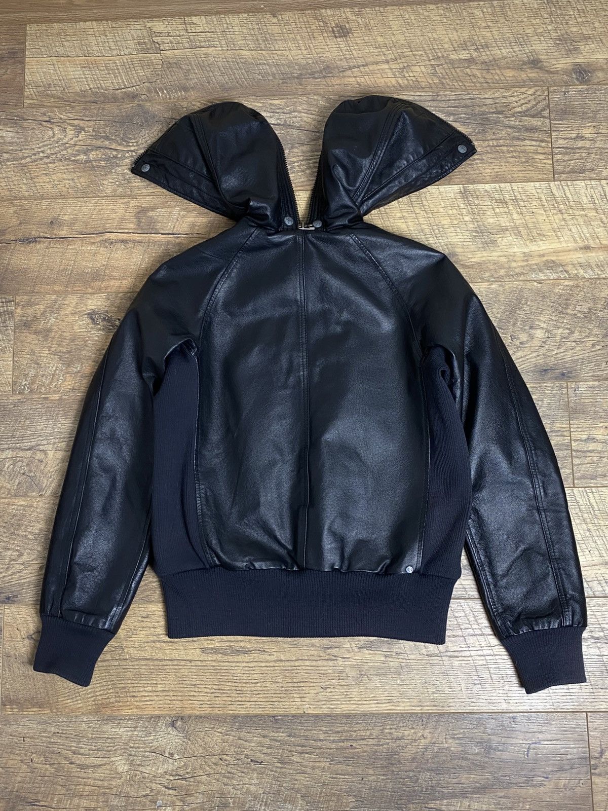 Puma Puma Archive "Clyde" Leather Hooded Jacket Rare Futuristic Size L / US 10 / IT 46 - 2 Thumbnail