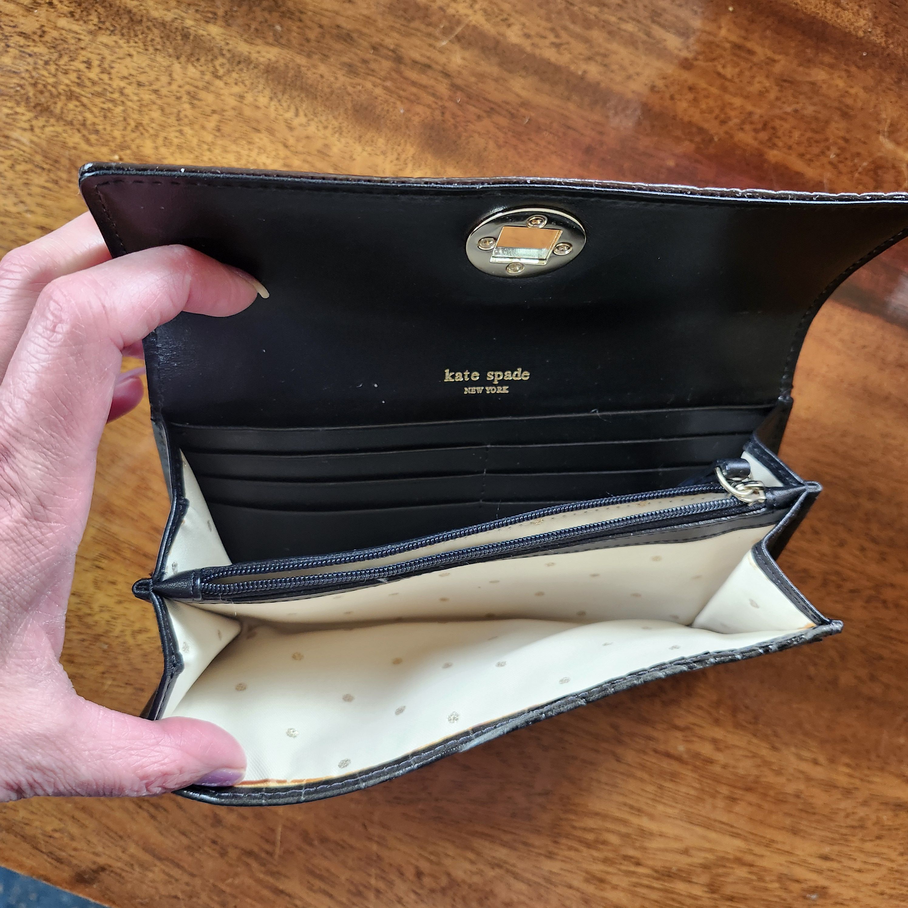 Kate Spade Kate Spade New York Black Crocodile Leather Wallet Clutch Size ONE SIZE - 9 Thumbnail