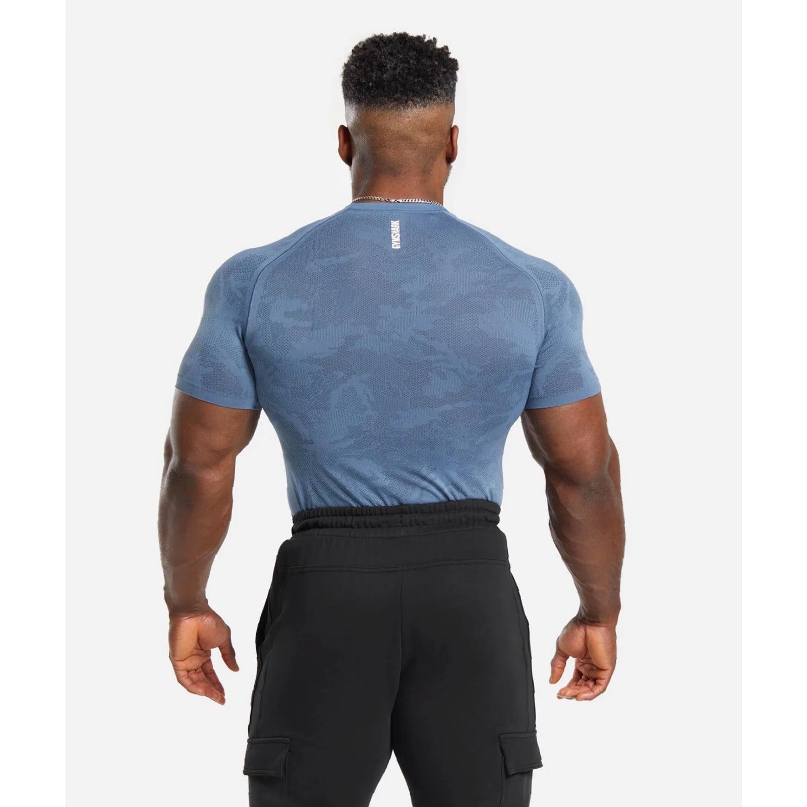 Gymshark Gymshark T-Shirt Geo Seamless Training Onyx Y2K M Mens Regular Blue/Black Size US M / EU 48-50 / 2 - 4 Thumbnail