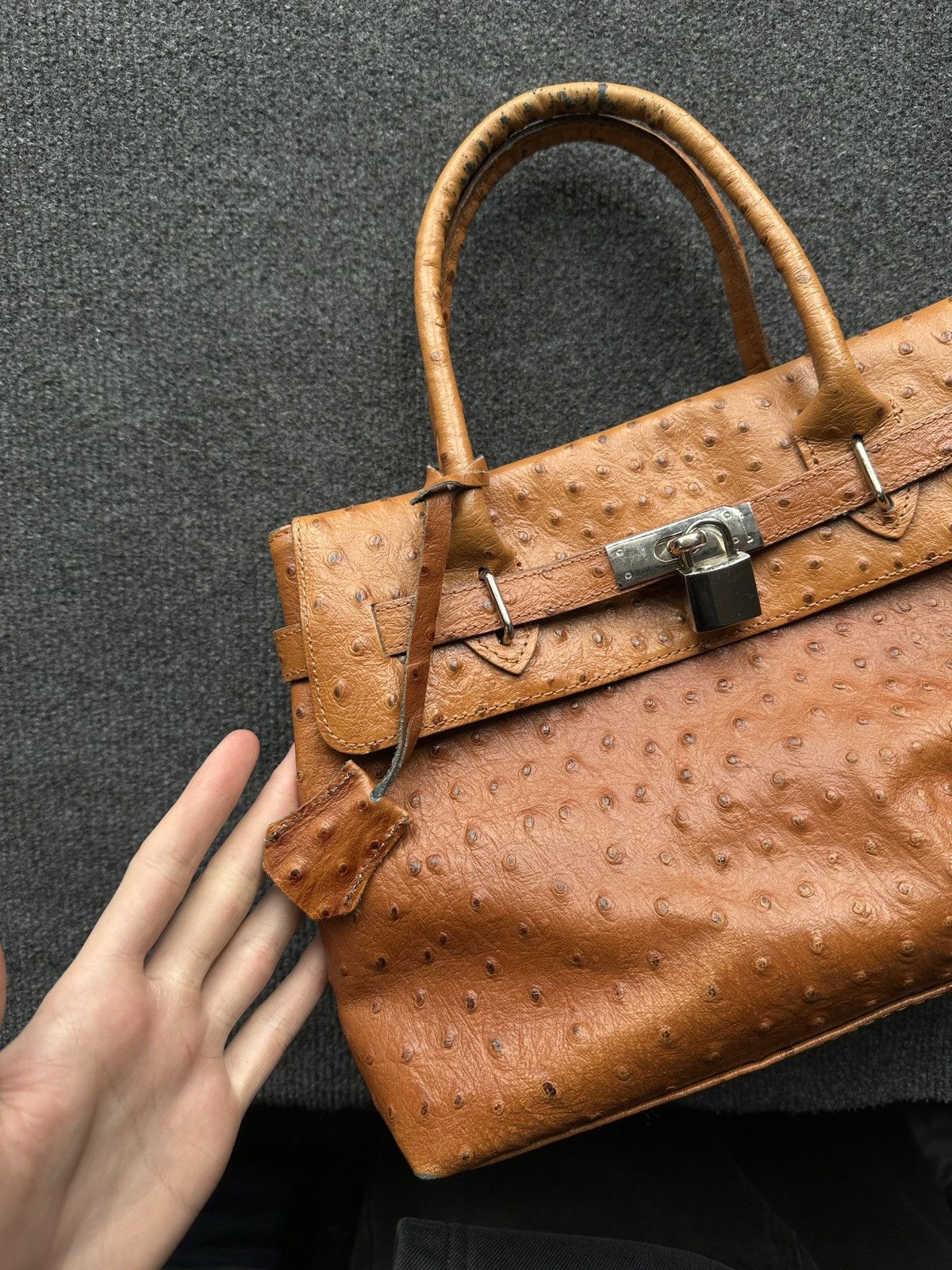 Other 🚨 WOMEN OSTRICH BROWN BIRKIN HAND BAG LUXURY kelly hermes Size ONE SIZE - 4 Thumbnail