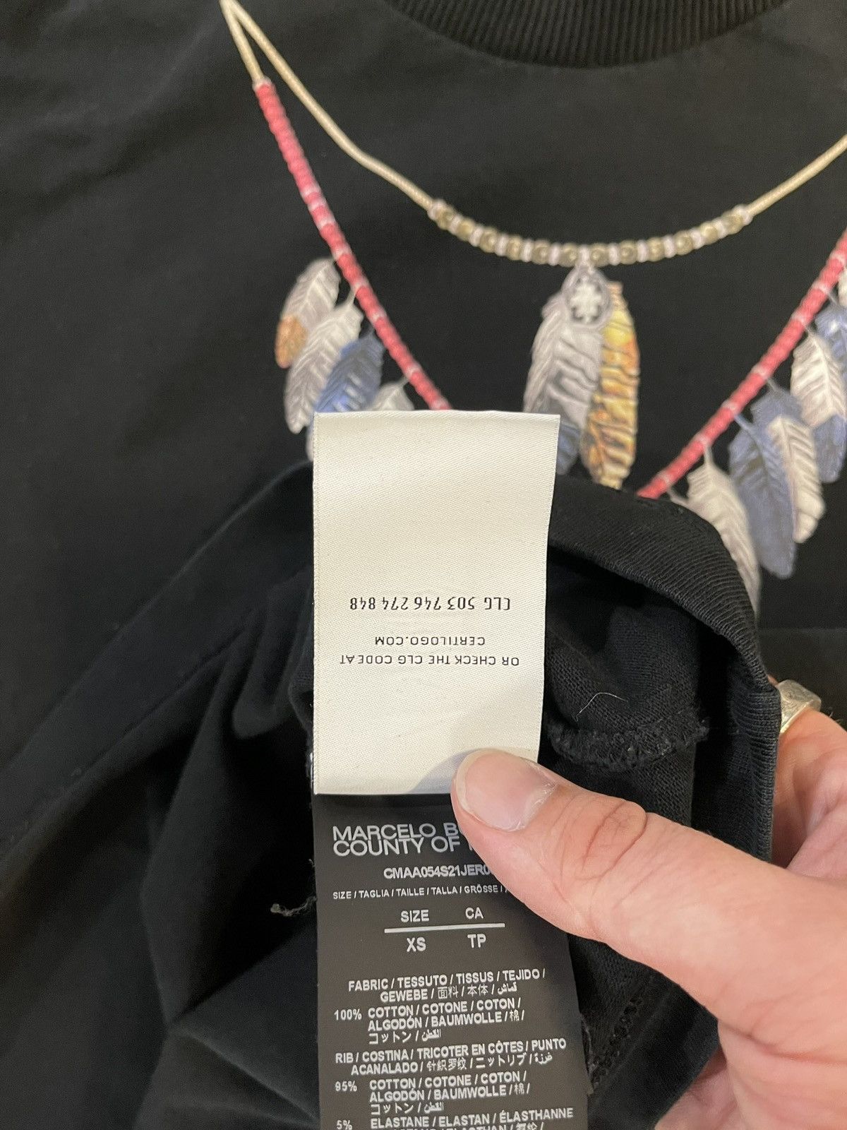 Marcelo Burlon Marcelo Burlon County Of Milan Oversized Feather Tee Size US L / EU 52-54 / 3 - 6 Thumbnail