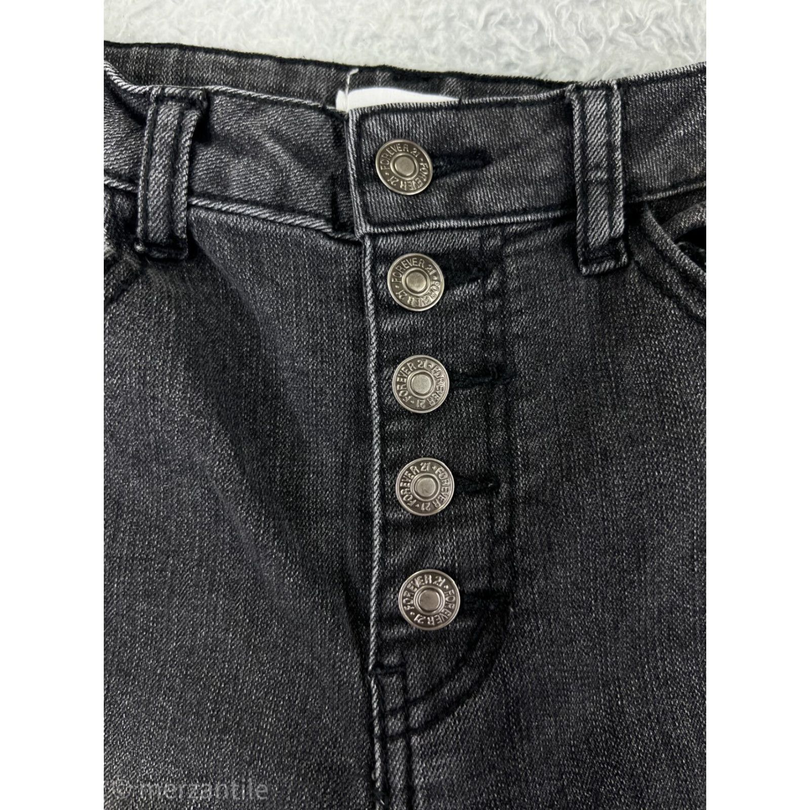 Forever 21 Forever 21 Jeans Women 27 Black Denim Flared 5-Pocket Stretch Cotton Button Fly Size 27" / US 4 / IT 40 - 4 Thumbnail