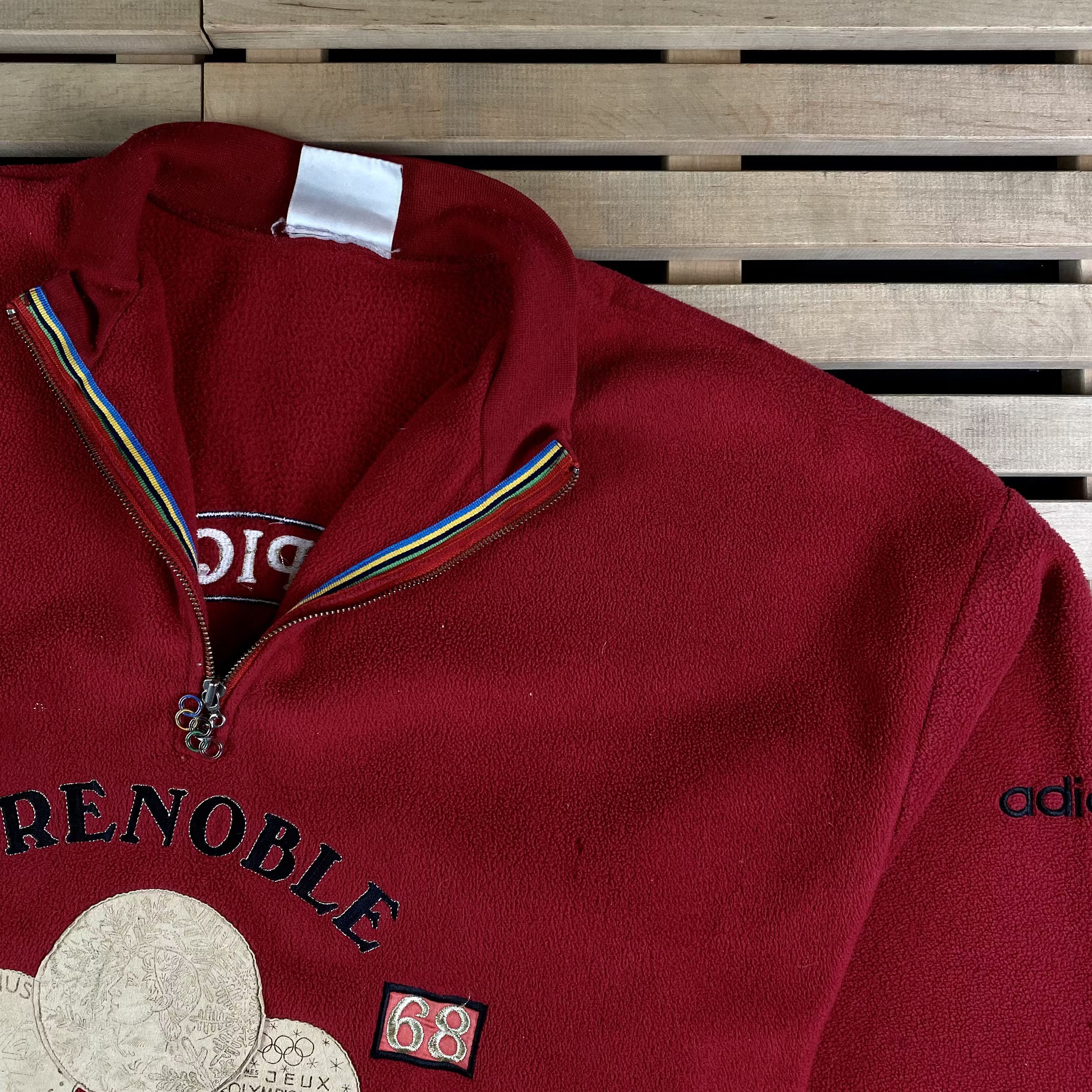 Adidas × Vintage Mens Rare Adidas Grenoble Vintage Fleece Size XL Anorak Size US XL / EU 56 / 4 - 2 Thumbnail