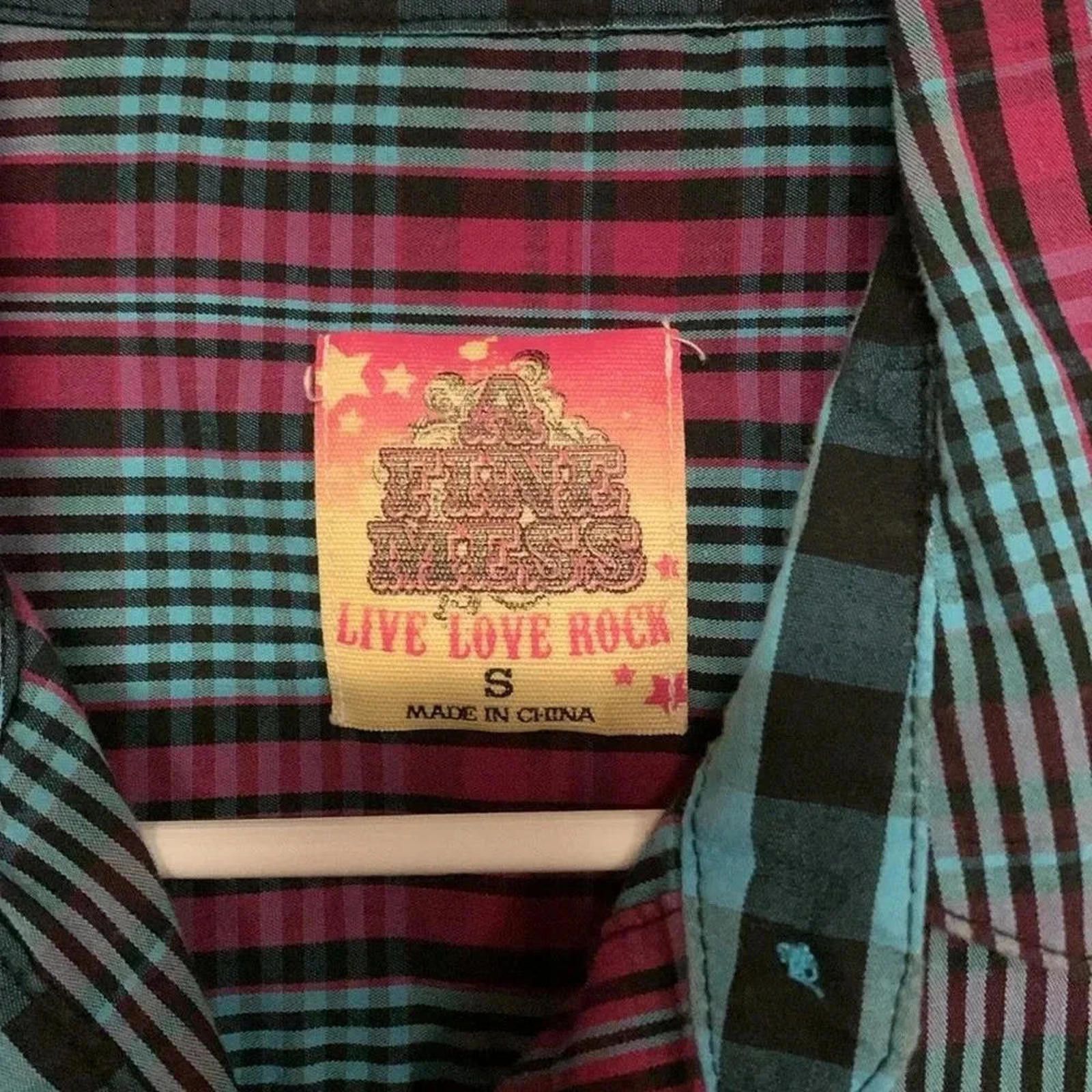 Designer Live love rock plaid shirt Size S / US 4 / IT 40 - 2 Thumbnail