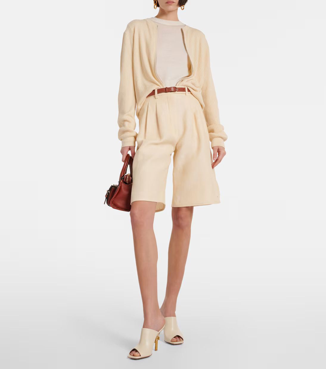 Loro Piana o1srvl11e0125 FAN6231 Akan Bomber Jacket in Cream Size M / US 6-8 / IT 42-44 - 2 Thumbnail