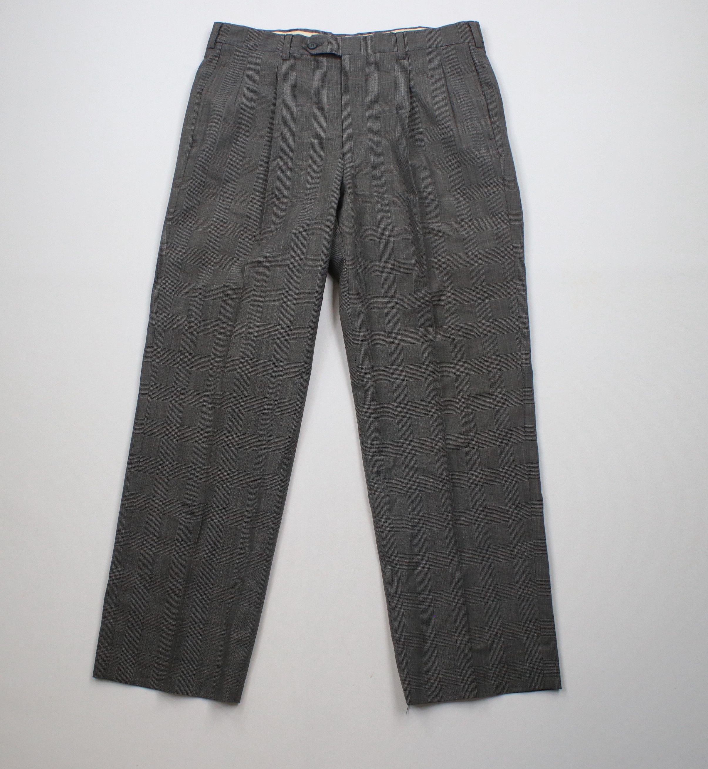 Vintage Vintage 70s Streetwear Wide Leg Chino Pants Houndstooth Size US 34 / EU 50 - 1 Thumbnail