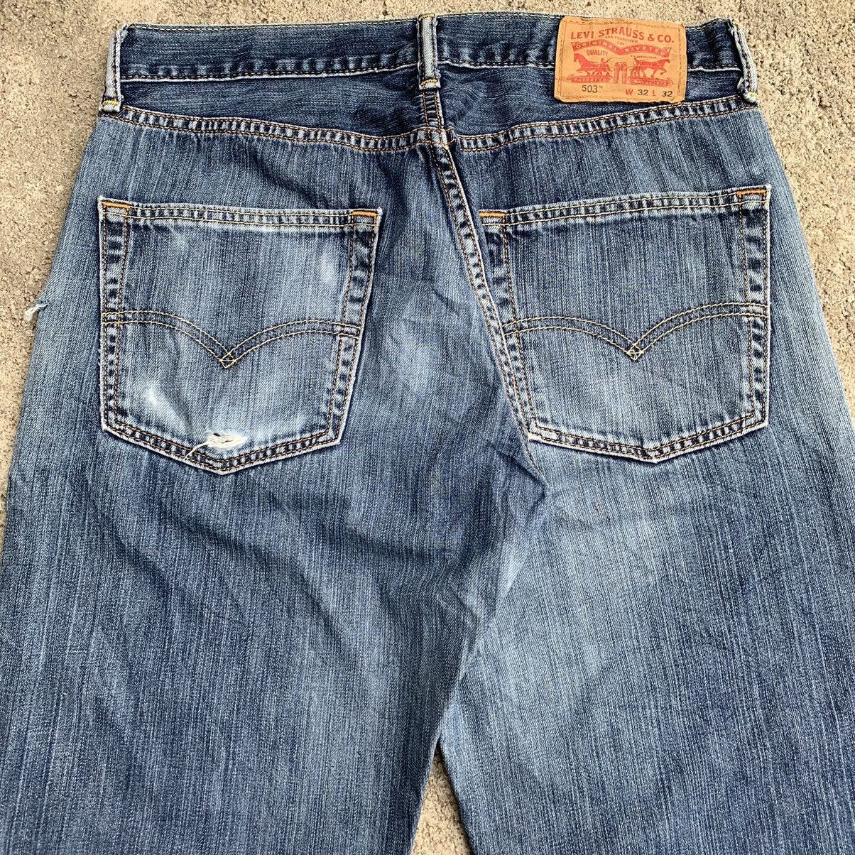 Levi's Levis 503 Straight Washed Distressed Y2K Denim Jeans W31 Size US 31 - 10 Thumbnail