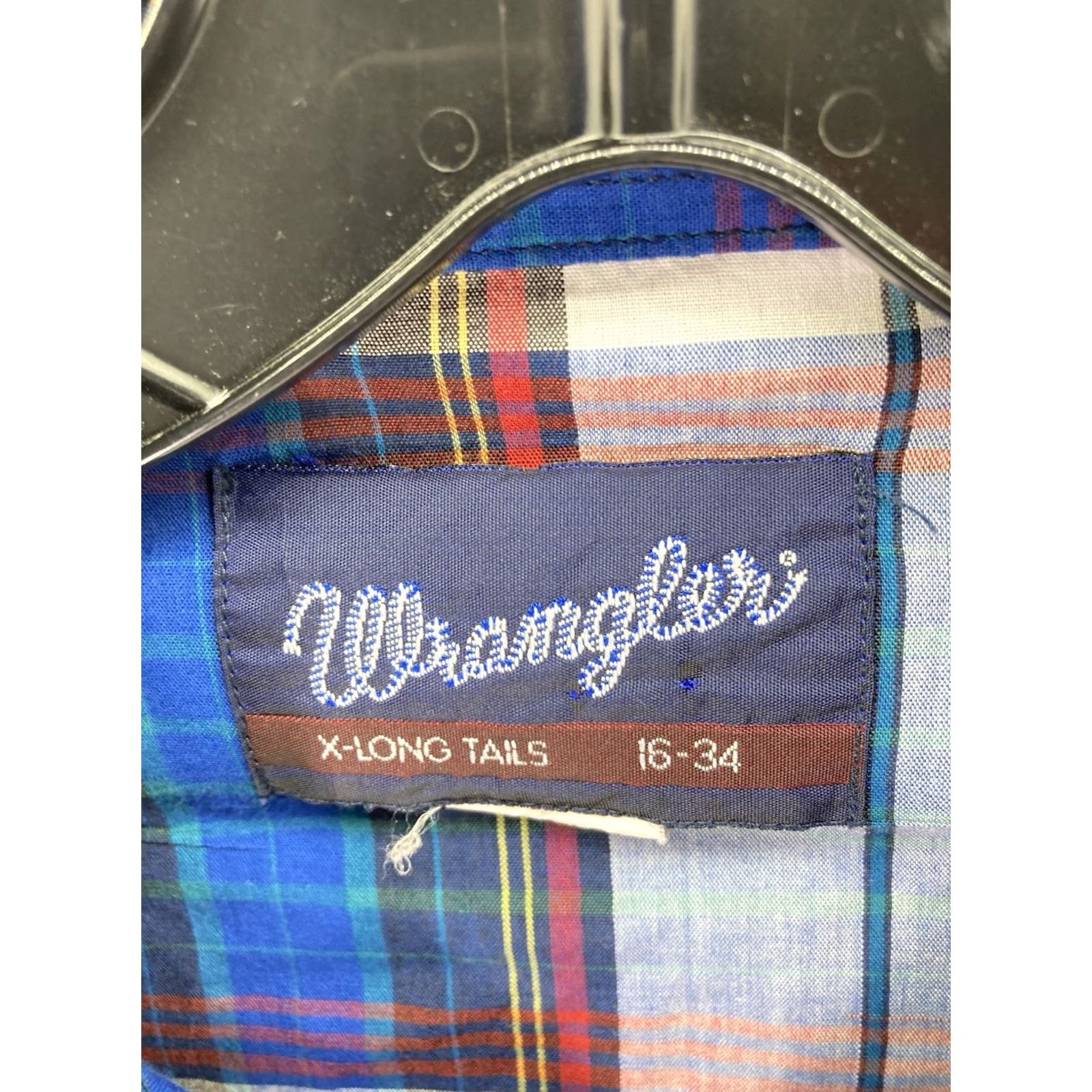 Wrangler VINTAGE Wrangler Pearl Snap Shirt Men Medium 16/34 Blue Plaid Long Sleeve Western Mens Size US M / EU 48-50 / 2 - 4 Thumbnail