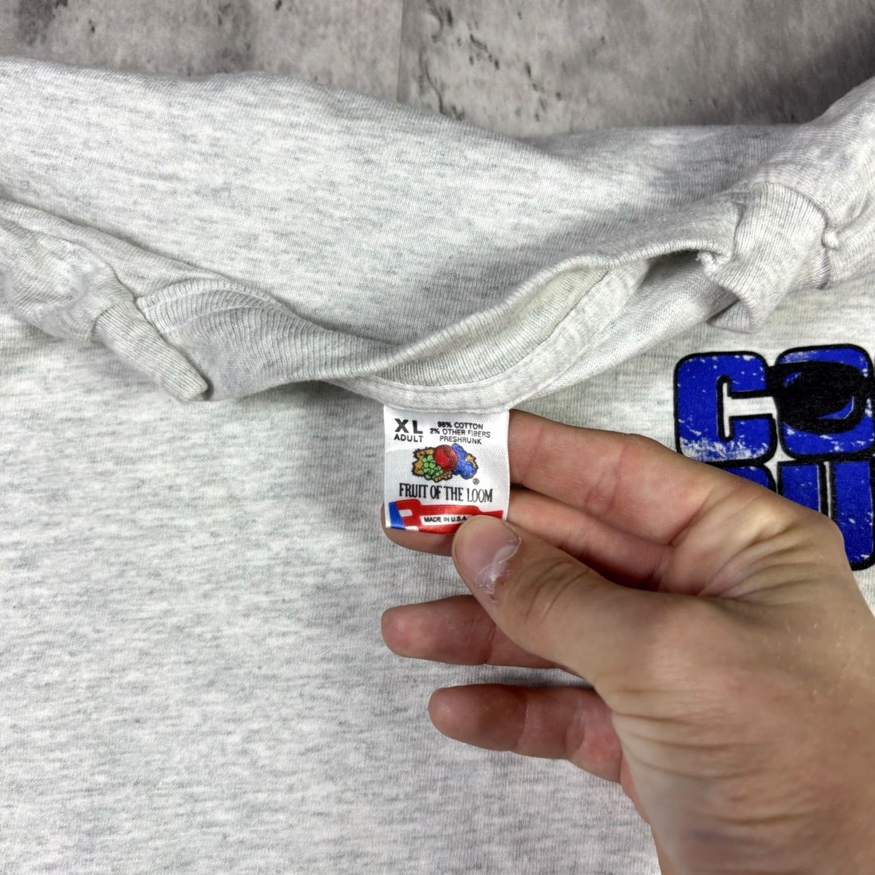 Fruit Of The Loom VINTAGE 90s Fruit of the Loom T-Shirt Gray Crew Neck Short Sleeve XL Adult Graphic Print Stitch Cars Size US XL / EU 56 / 4 - 7 Thumbnail