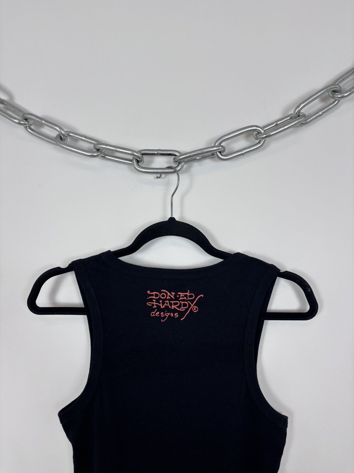 Ed Hardy Ed Hardy Y2K Women’s Black Death Before Ribbed Cropped Vest Size L / US 10 / IT 46 - 10 Thumbnail