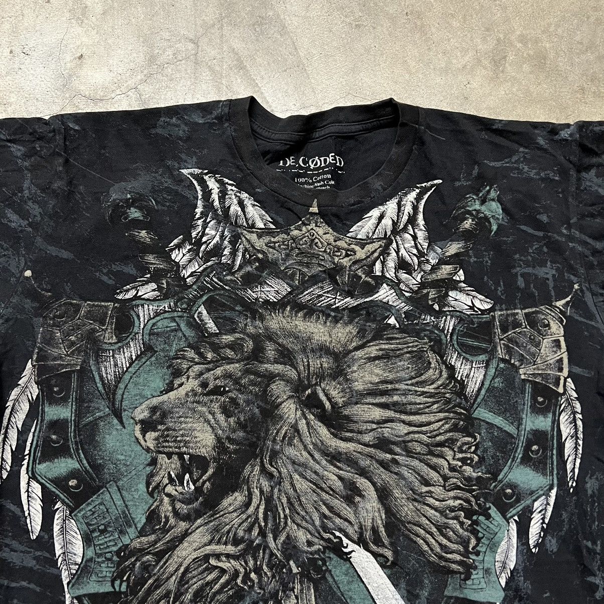 Affliction × Ed Hardy × Southpole Vintage Y2K Decoded AOP Graphic T-Shirt Size US L / EU 52-54 / 3 - 3 Thumbnail