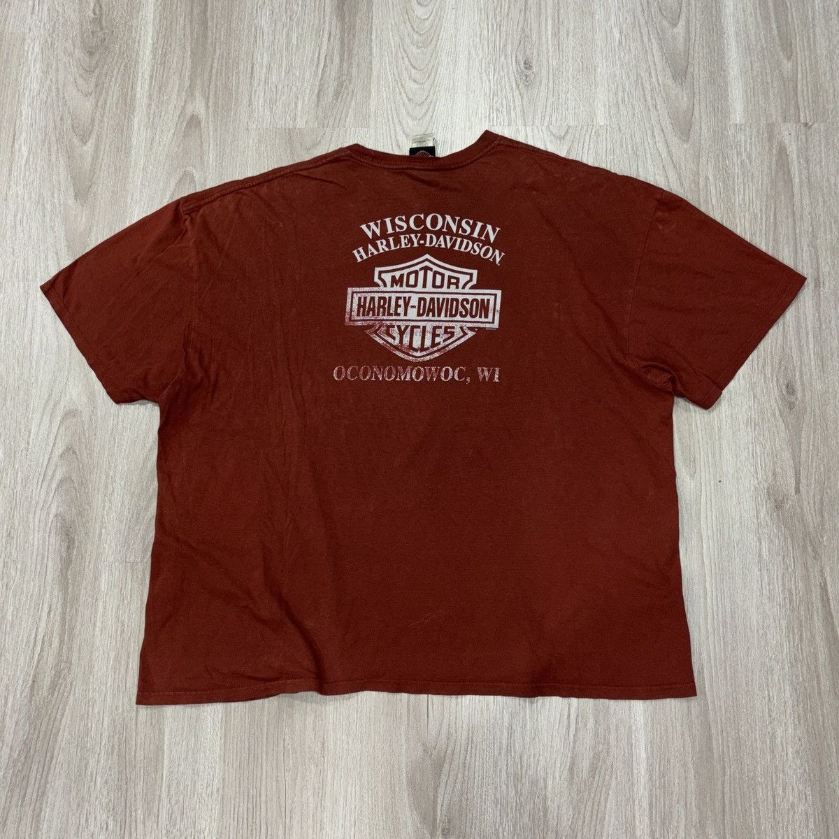 Harley Davidson Mens Harley Davidson Graphic T Shirt Red Wisconsin Size US XXL / EU 58 / 5 - 10 Thumbnail