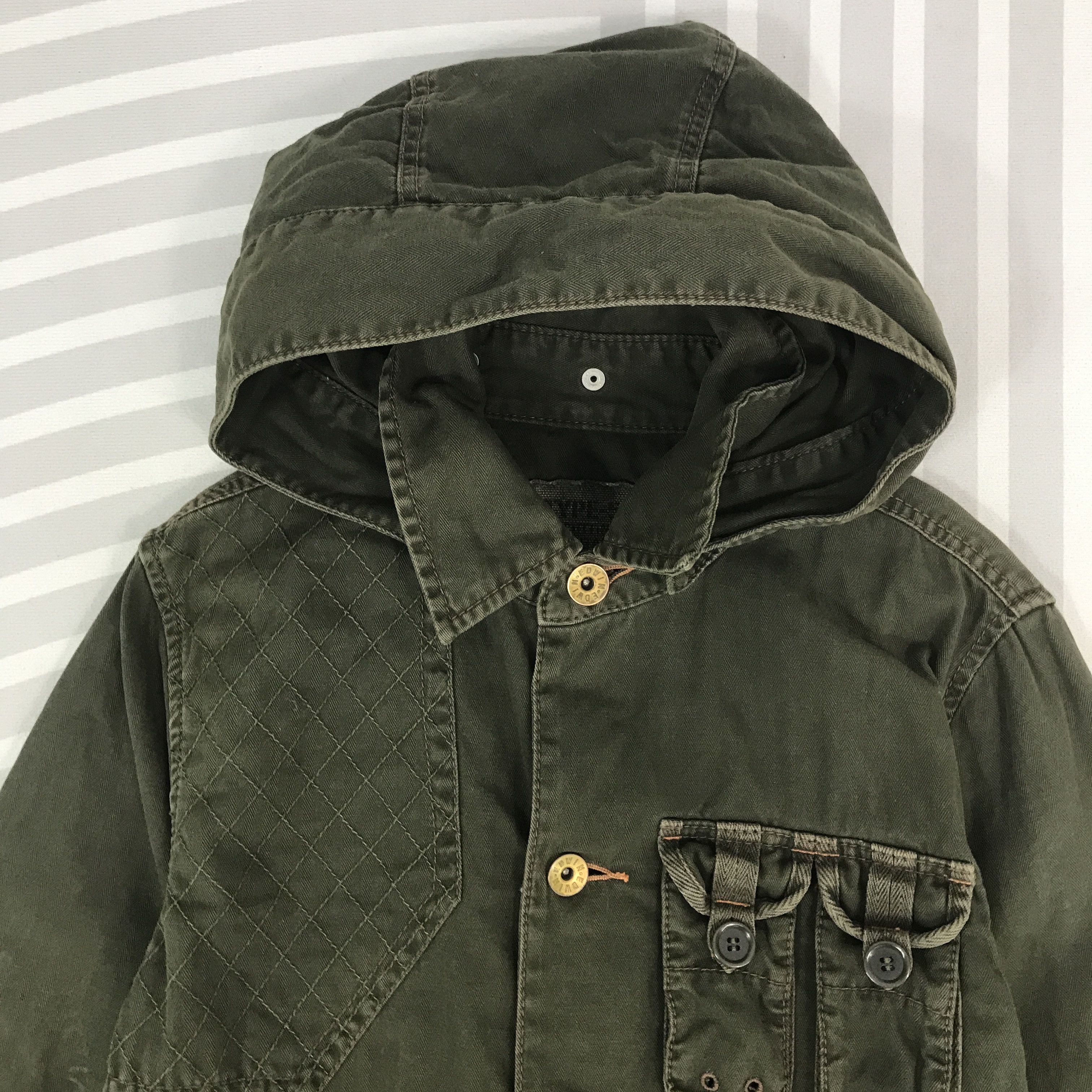 Edwin × Japanese Brand × Vintage Vintage Edwin button multi pocket green Jacket Size US M / EU 48-50 / 2 - 2 Thumbnail