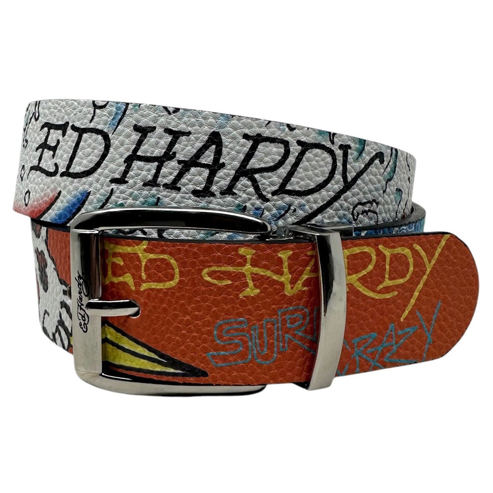 Ed Hardy Ed Hardy Men's Surf Crazy Reversible Belt Size 36 - 1 Thumbnail