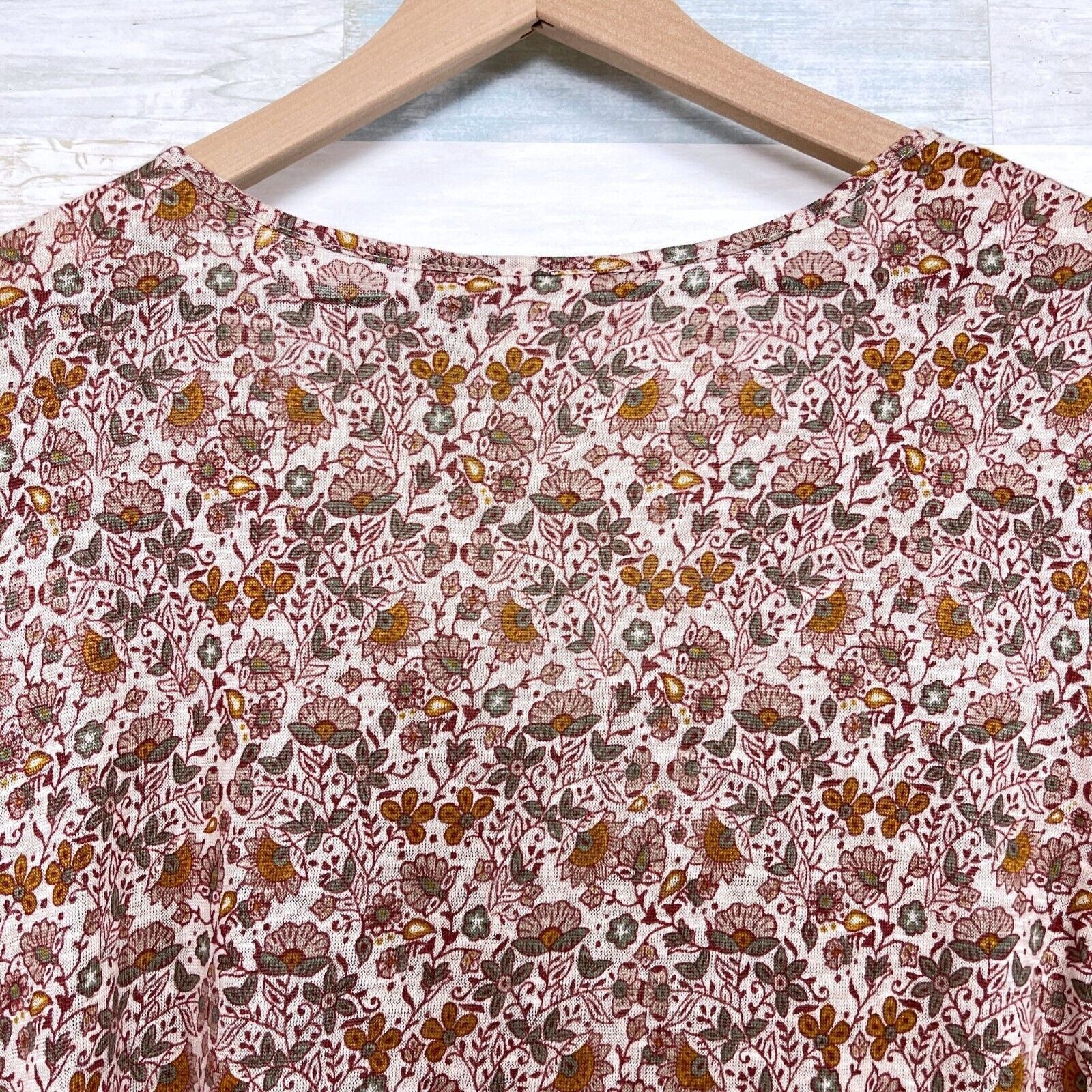 Rachel Zoe Rachel Zoe Floral Linen Tee Beige Brown Womens XL Size XL / US 12-14 / IT 48-50 - 4 Thumbnail