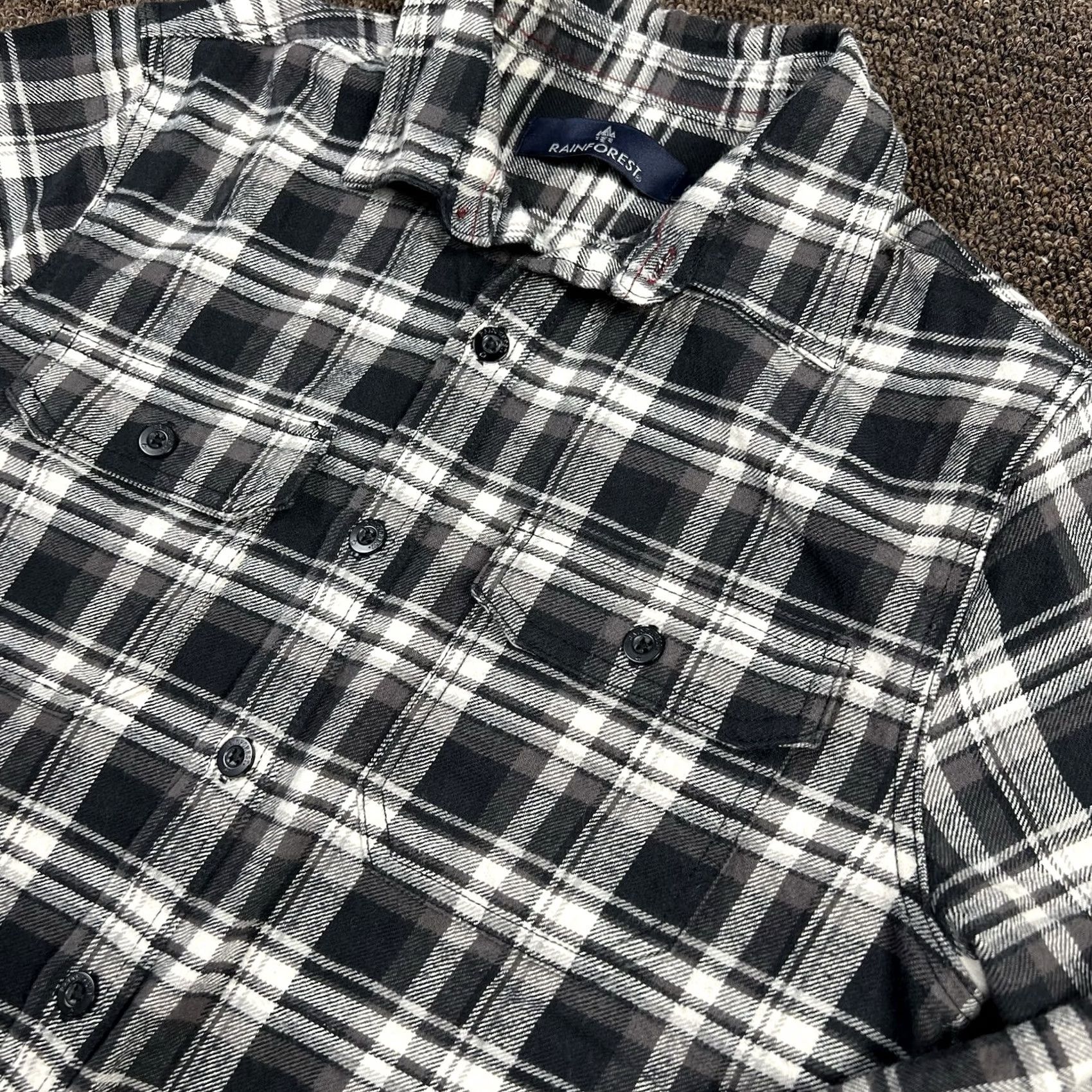 Vintage VINTAGE Rainforest Flannel Shirt Mens M Black Buffalo Hiking Skater Camping Shirt Button-Up Long Sleeve Collared Plaid Size US M / EU 48-50 / 2 - 4 Thumbnail