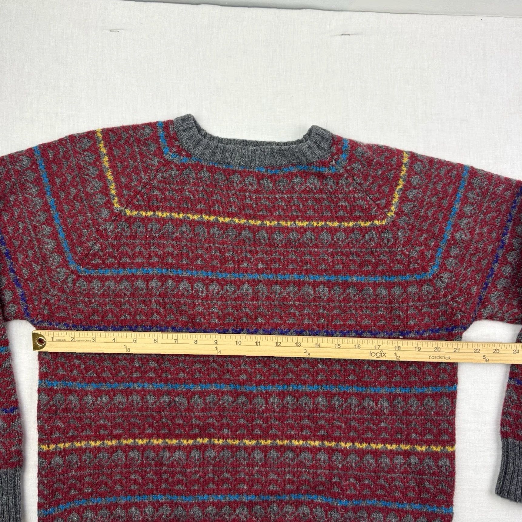 Vintage VINTAGE Hunt Club Sweater Men L Red Striped Wool Knit Pullover Crew Neck 90s 80s Classic Mens Size US L / EU 52-54 / 3 - 6 Thumbnail